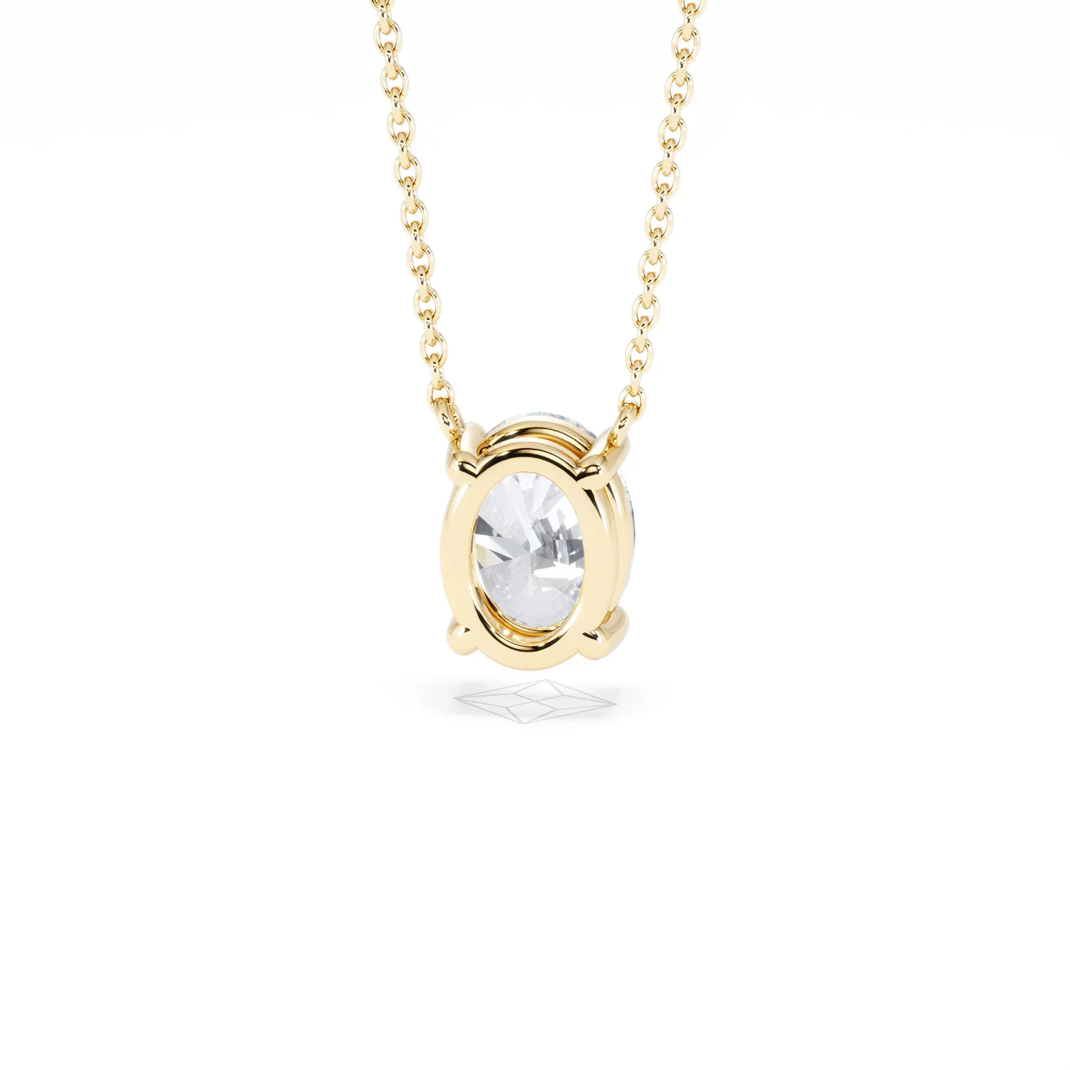 Wanderlust Floating Oval Cut Lab Diamond Solitaire Necklace 1.50ct H/SI in 9K Gold - Image 48