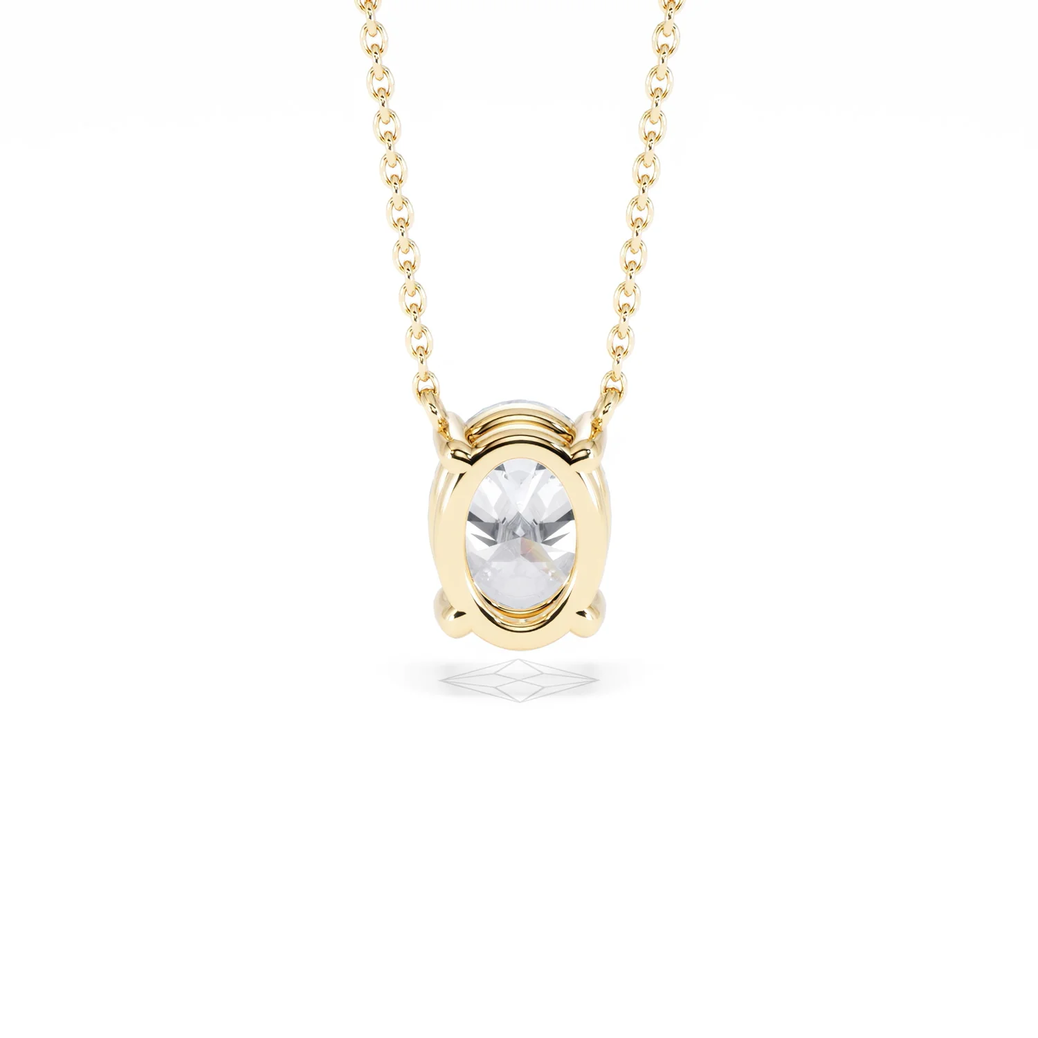 Wanderlust Floating Oval Cut Lab Diamond Solitaire Necklace 1.50ct H/SI in 9K Gold - Image 50