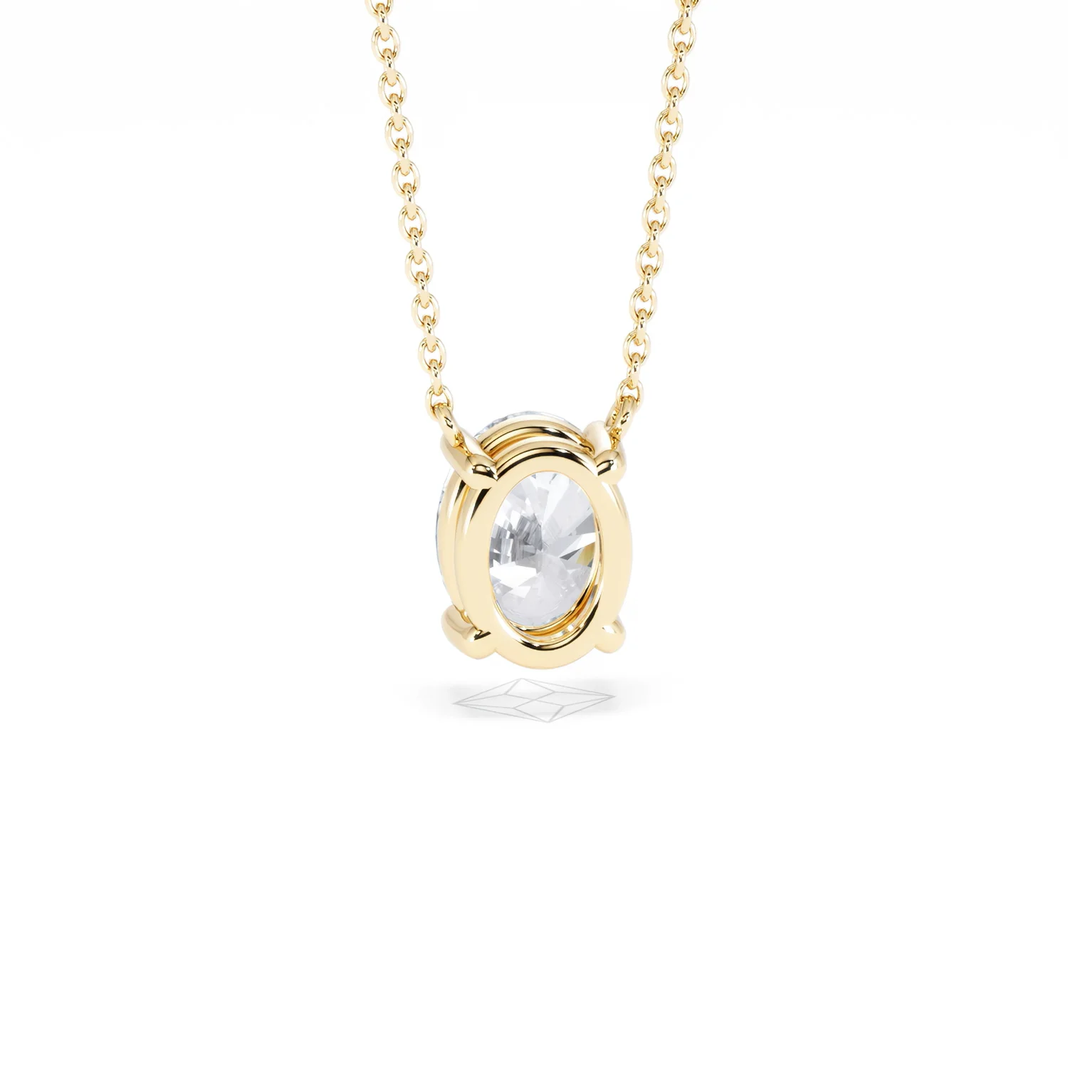 Wanderlust Floating Oval Cut Lab Diamond Solitaire Necklace 1.50ct H/SI in 9K Gold - Image 52