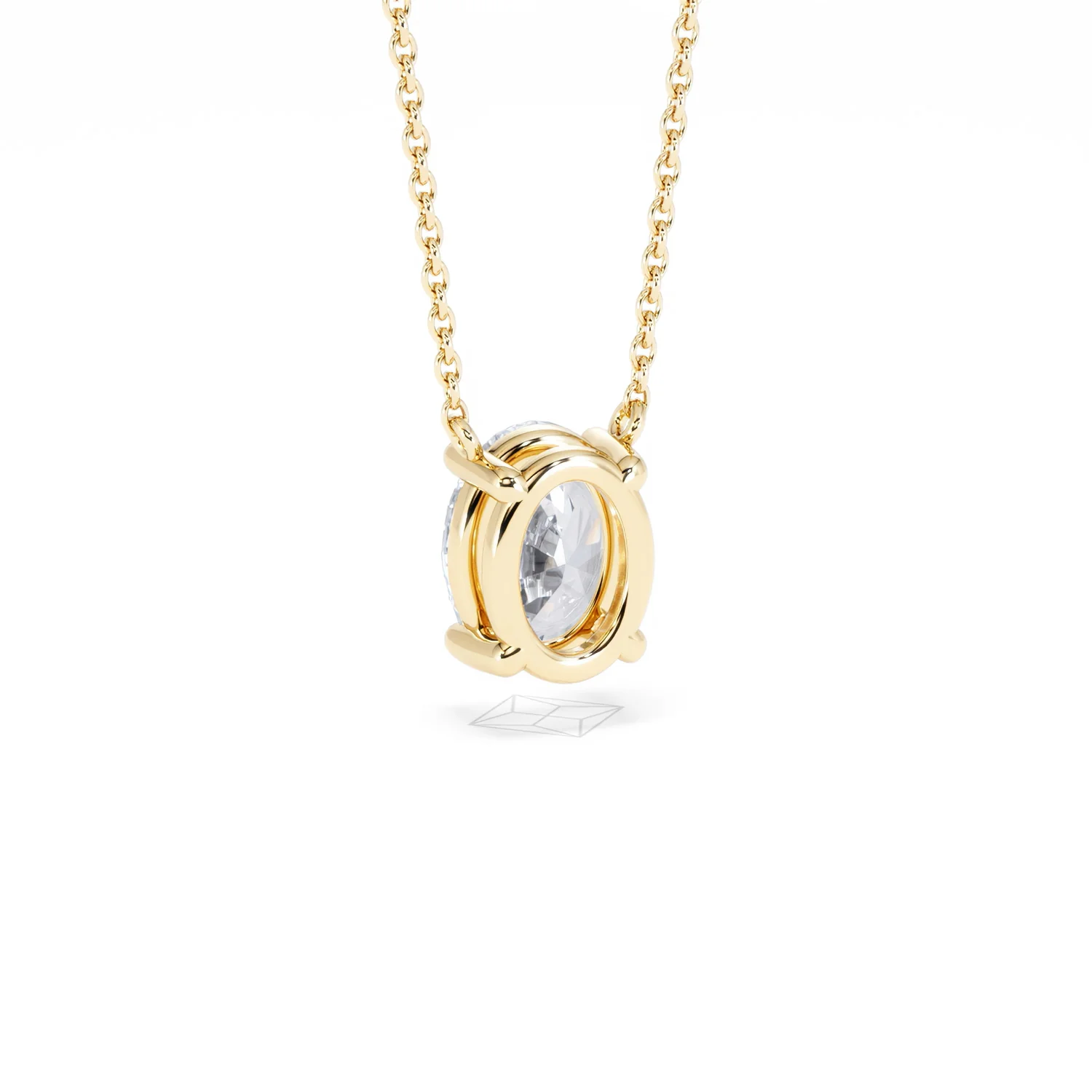 Wanderlust Floating Oval Cut Lab Diamond Solitaire Necklace 1.50ct H/SI in 9K Gold - Image 55
