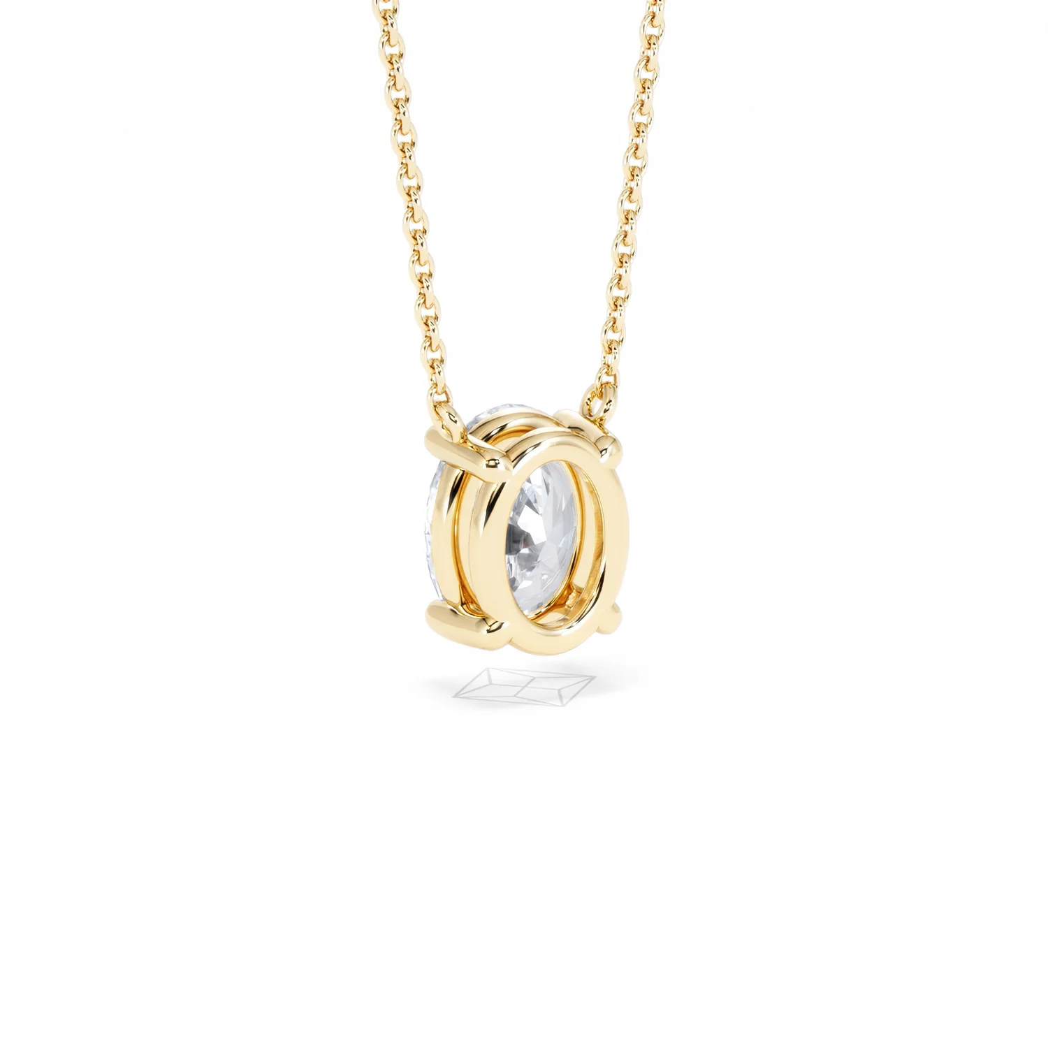 Wanderlust Floating Oval Cut Lab Diamond Solitaire Necklace 1.50ct H/SI in 9K Gold - Image 56