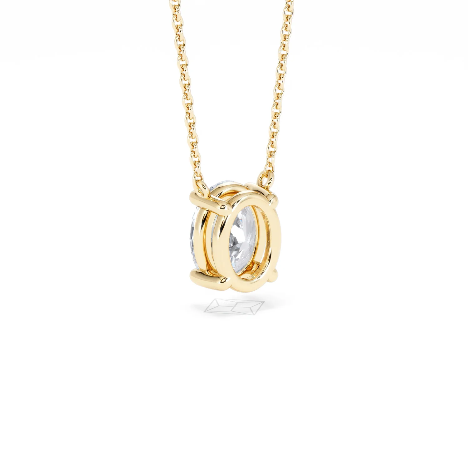 Wanderlust Floating Oval Cut Lab Diamond Solitaire Necklace 1.50ct H/SI in 9K Gold - Image 57