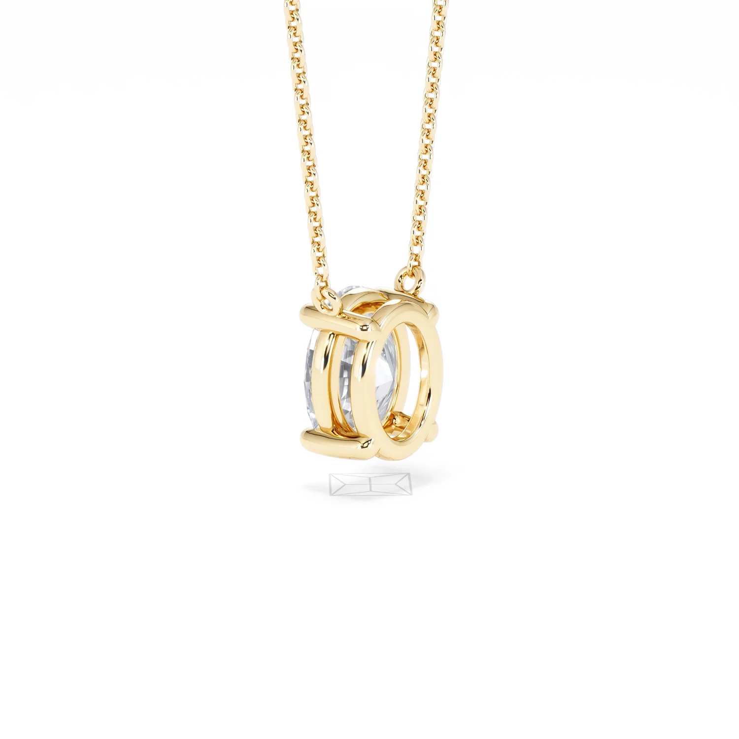 Wanderlust Floating Oval Cut Lab Diamond Solitaire Necklace 1.50ct H/SI in 9K Gold - Image 60
