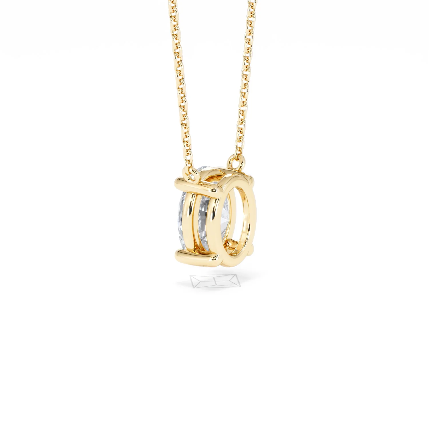 Wanderlust Floating Oval Cut Lab Diamond Solitaire Necklace 1.50ct H/SI in 9K Gold - Image 61