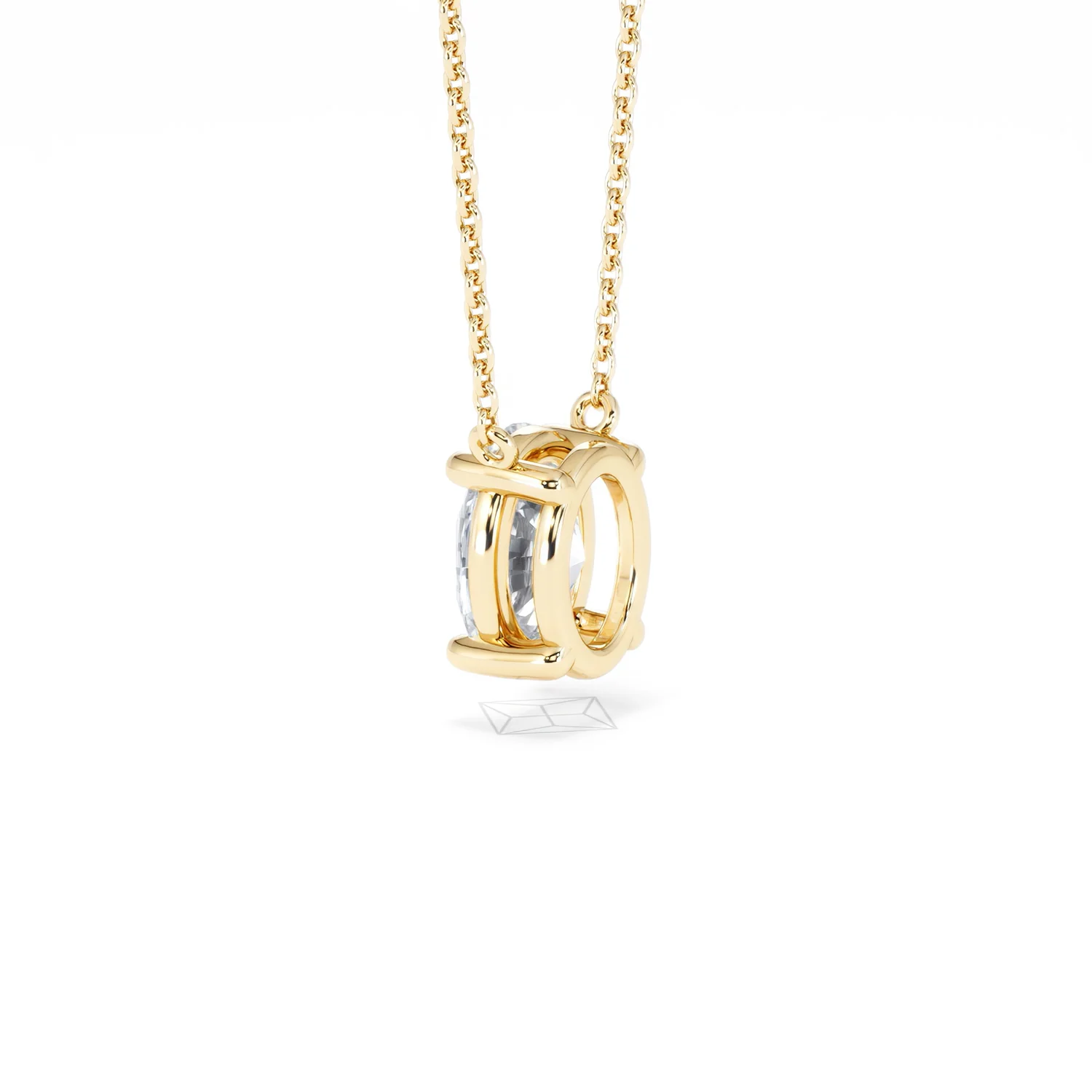 Wanderlust Floating Oval Cut Lab Diamond Solitaire Necklace 1.50ct H/SI in 9K Gold - Image 62