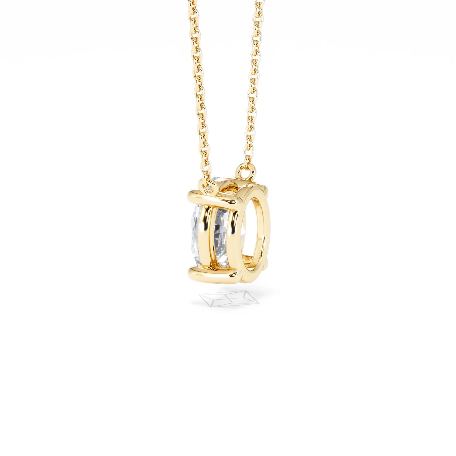 Wanderlust Floating Oval Cut Lab Diamond Solitaire Necklace 1.50ct H/SI in 9K Gold - Image 63