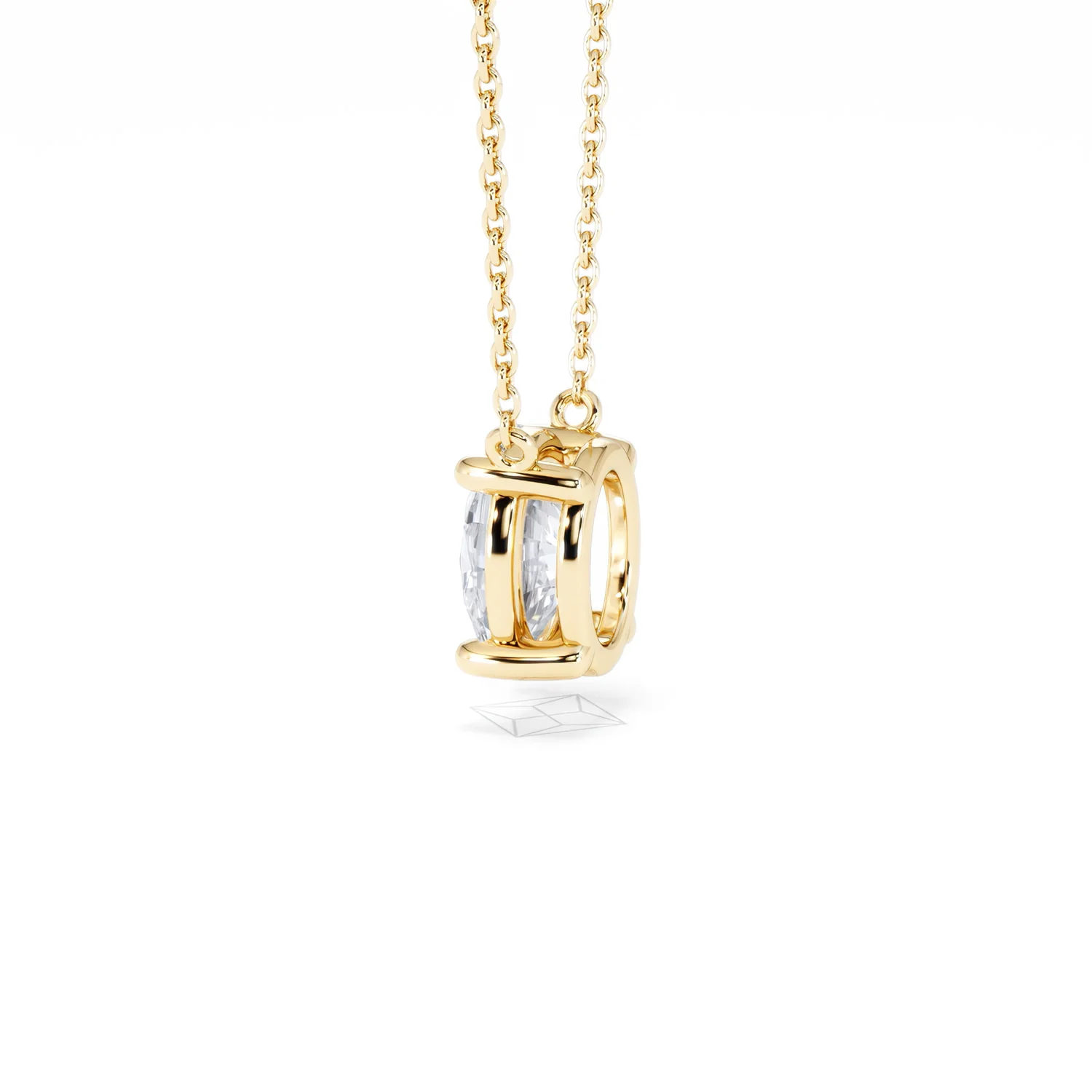 Wanderlust Floating Oval Cut Lab Diamond Solitaire Necklace 1.50ct H/SI in 9K Gold - Image 65