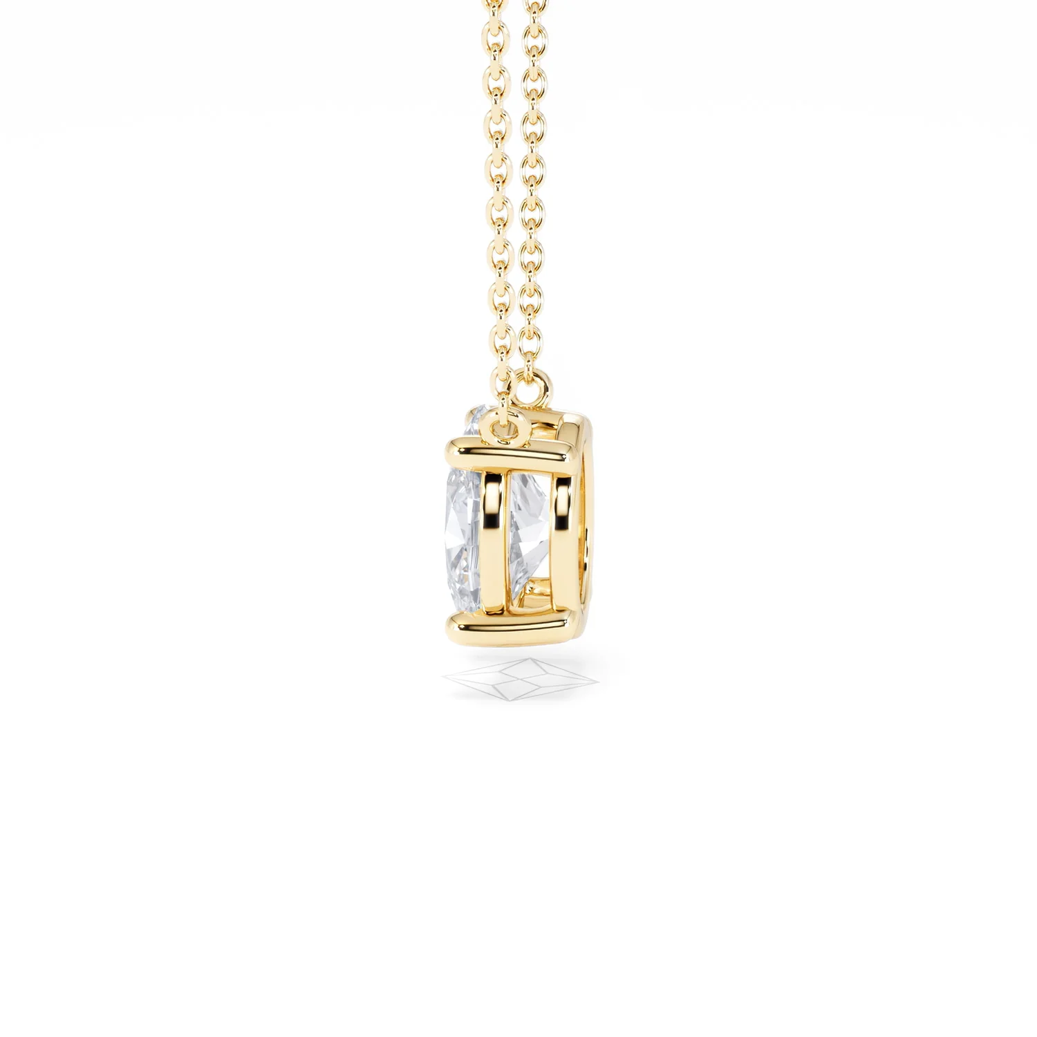 Wanderlust Floating Oval Cut Lab Diamond Solitaire Necklace 1.50ct H/SI in 9K Gold - Image 68