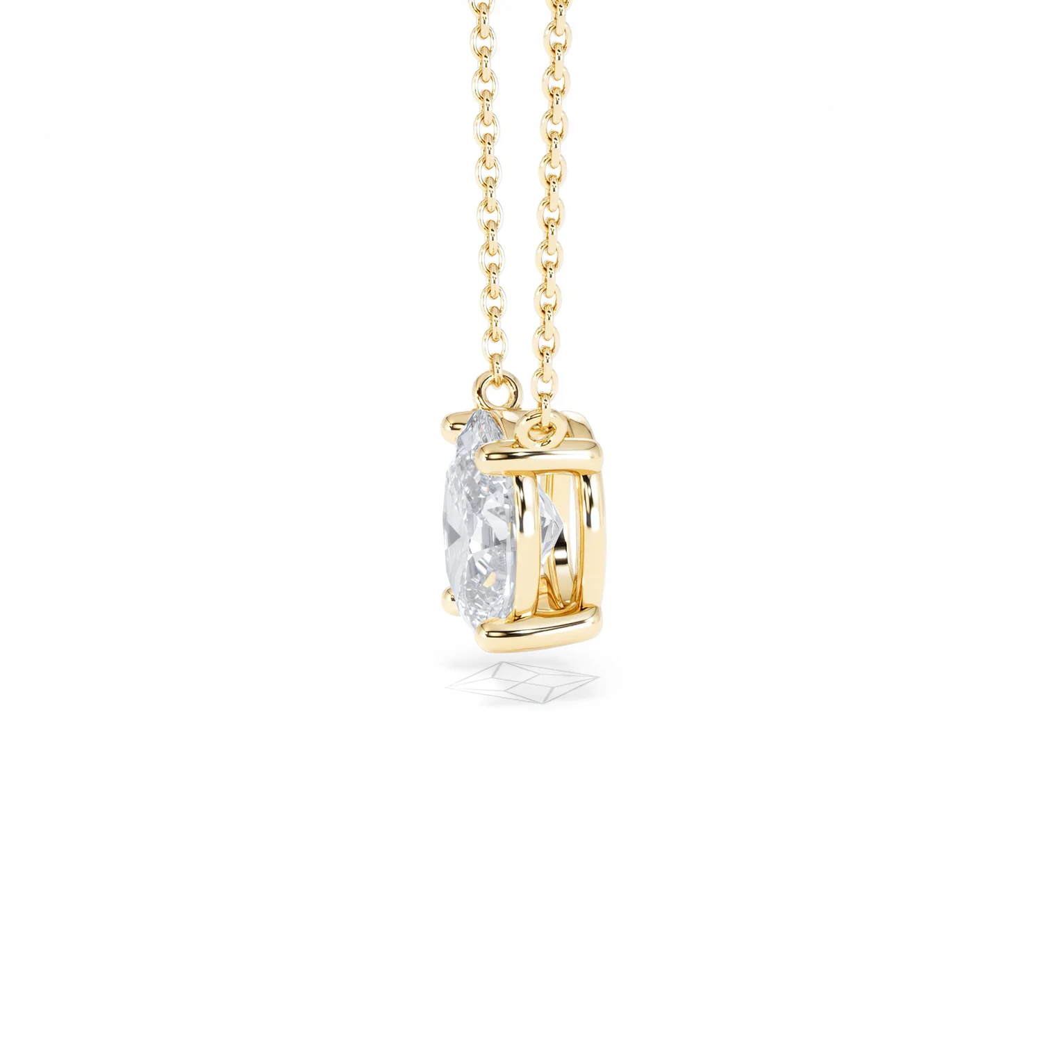 Wanderlust Floating Oval Cut Lab Diamond Solitaire Necklace 1.50ct H/SI in 9K Gold - Image 73