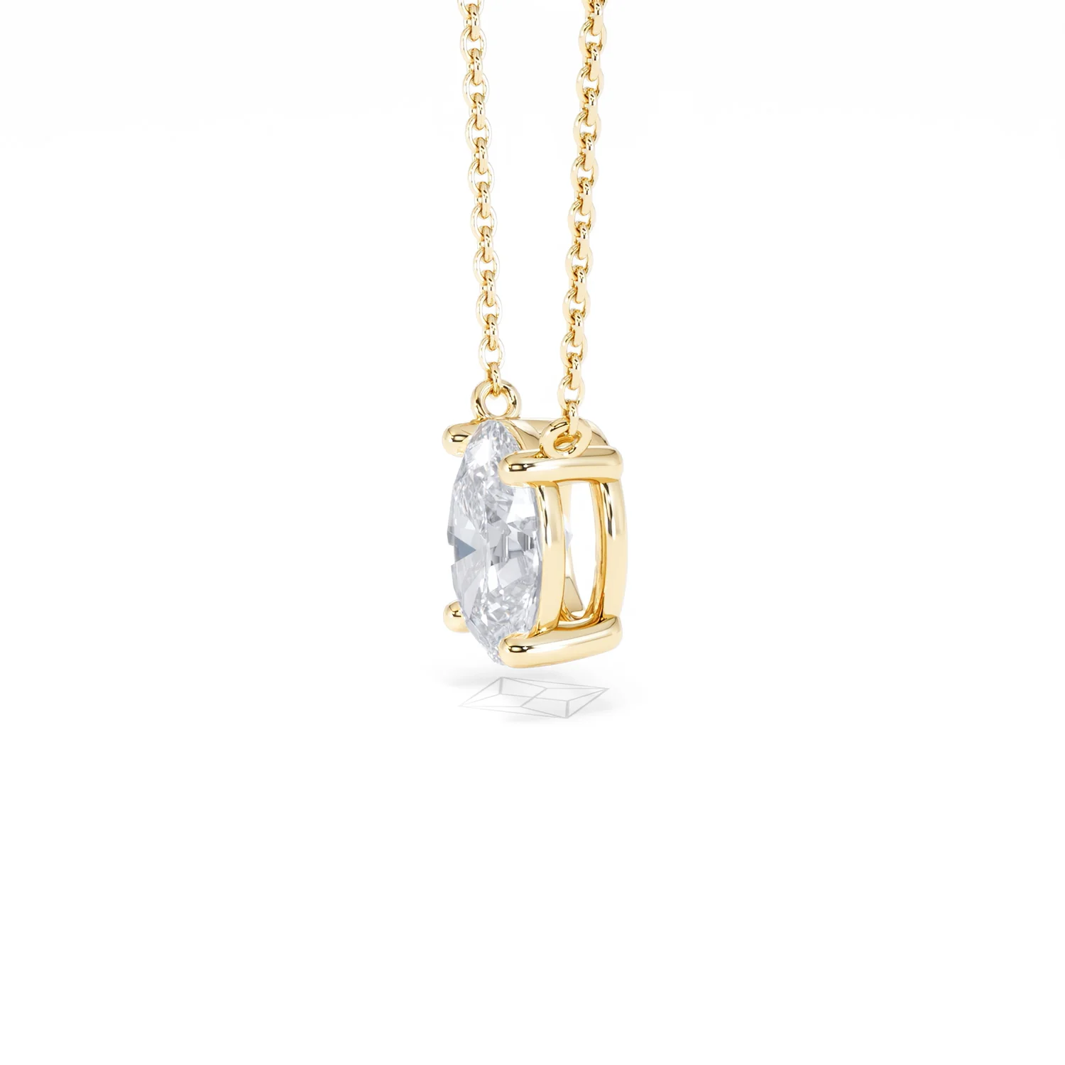 Wanderlust Floating Oval Cut Lab Diamond Solitaire Necklace 1.50ct H/SI in 9K Gold - Image 75