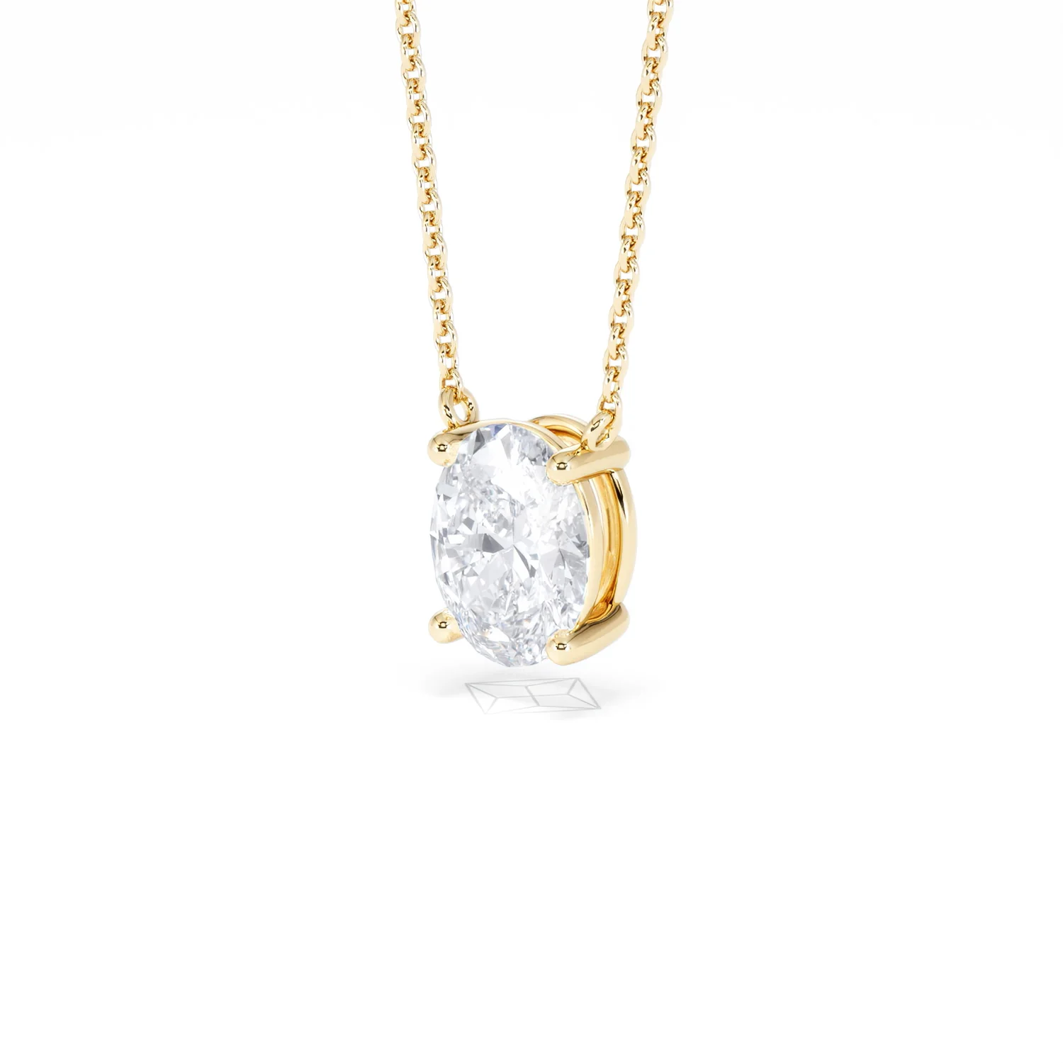 Wanderlust Floating Oval Cut Lab Diamond Solitaire Necklace 1.50ct H/SI in 9K Gold - Image 82