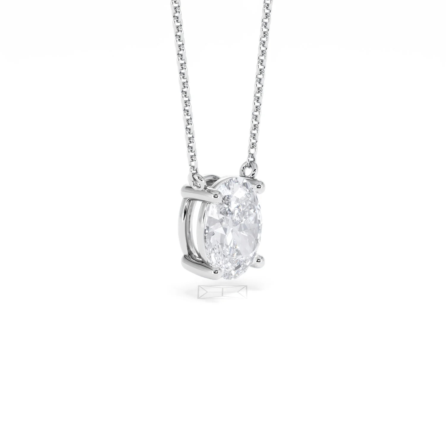 Wanderlust Floating Oval Cut Lab Diamond Solitaire Necklace 1.50ct H/SI in 9K White Gold - Image 20