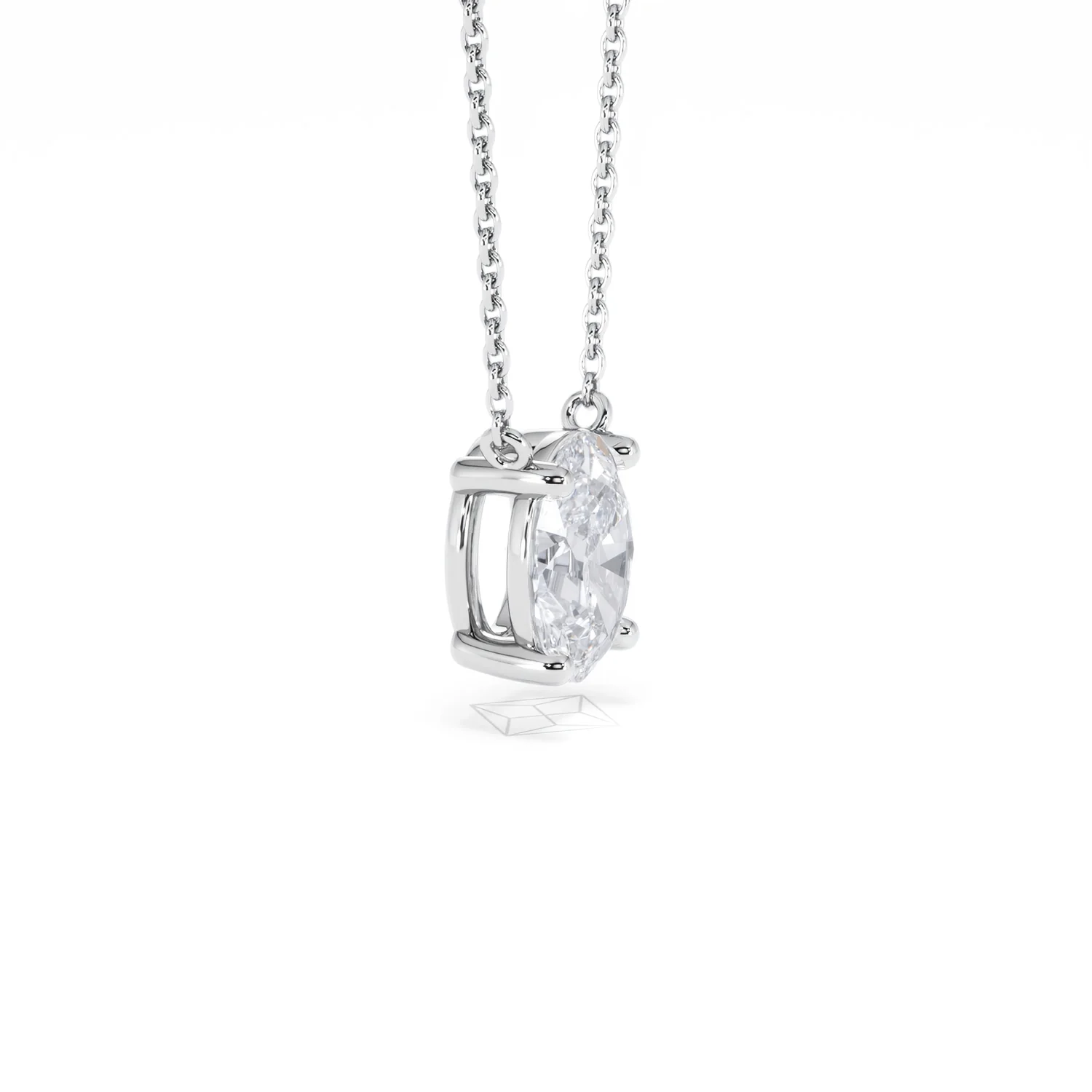Wanderlust Floating Oval Cut Lab Diamond Solitaire Necklace 1.50ct H/SI in 9K White Gold - Image 24