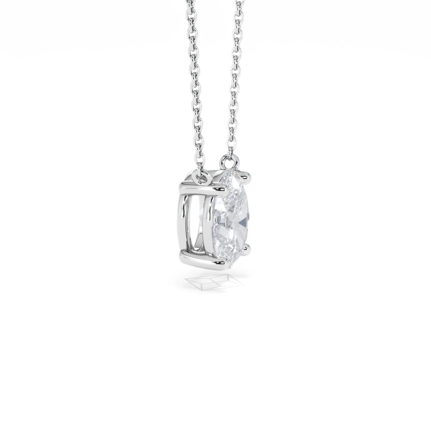 Wanderlust Floating Oval Cut Lab Diamond Solitaire Necklace 1.50ct H/SI in 9K White Gold - Image 25