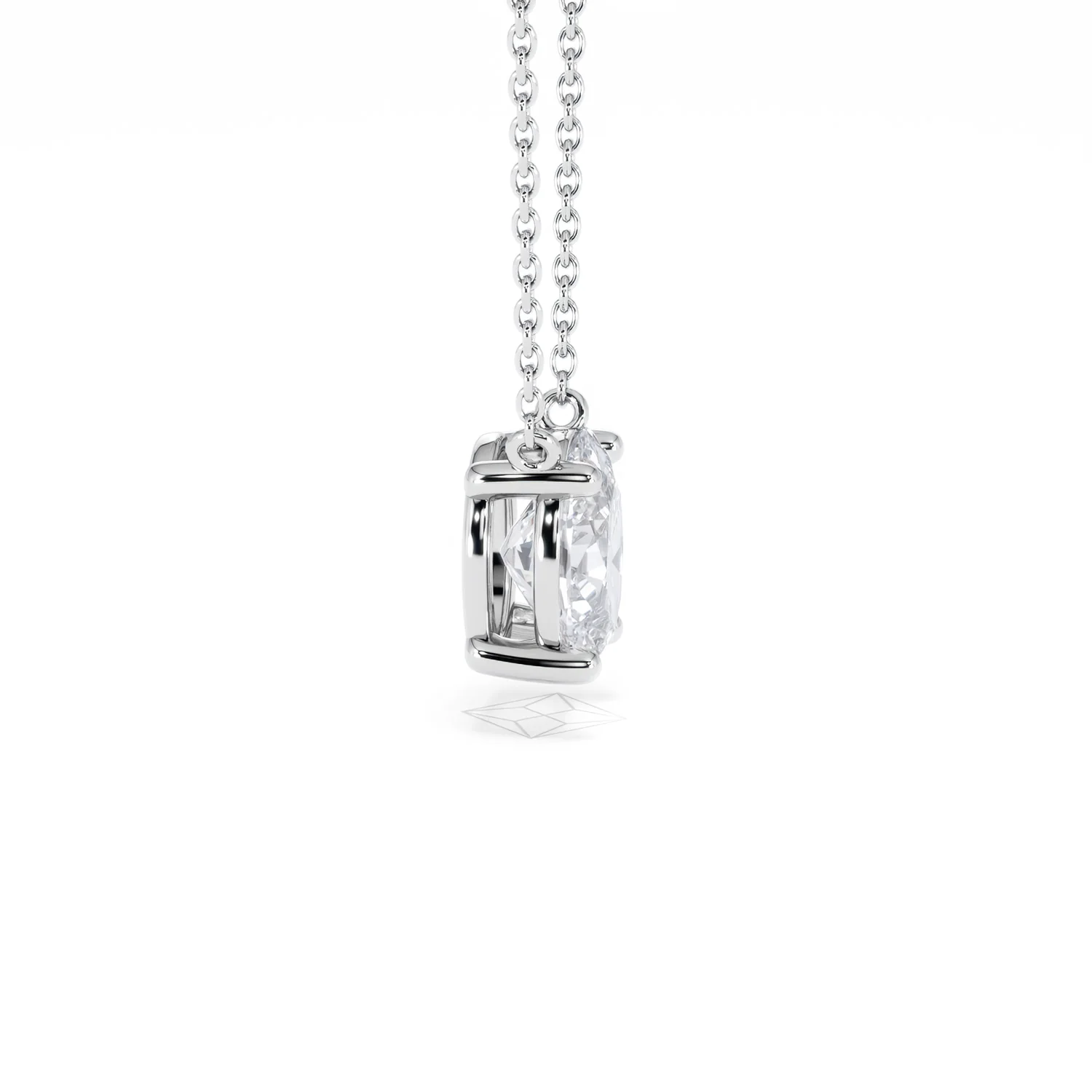 Wanderlust Floating Oval Cut Lab Diamond Solitaire Necklace 1.50ct H/SI in 9K White Gold - Image 28