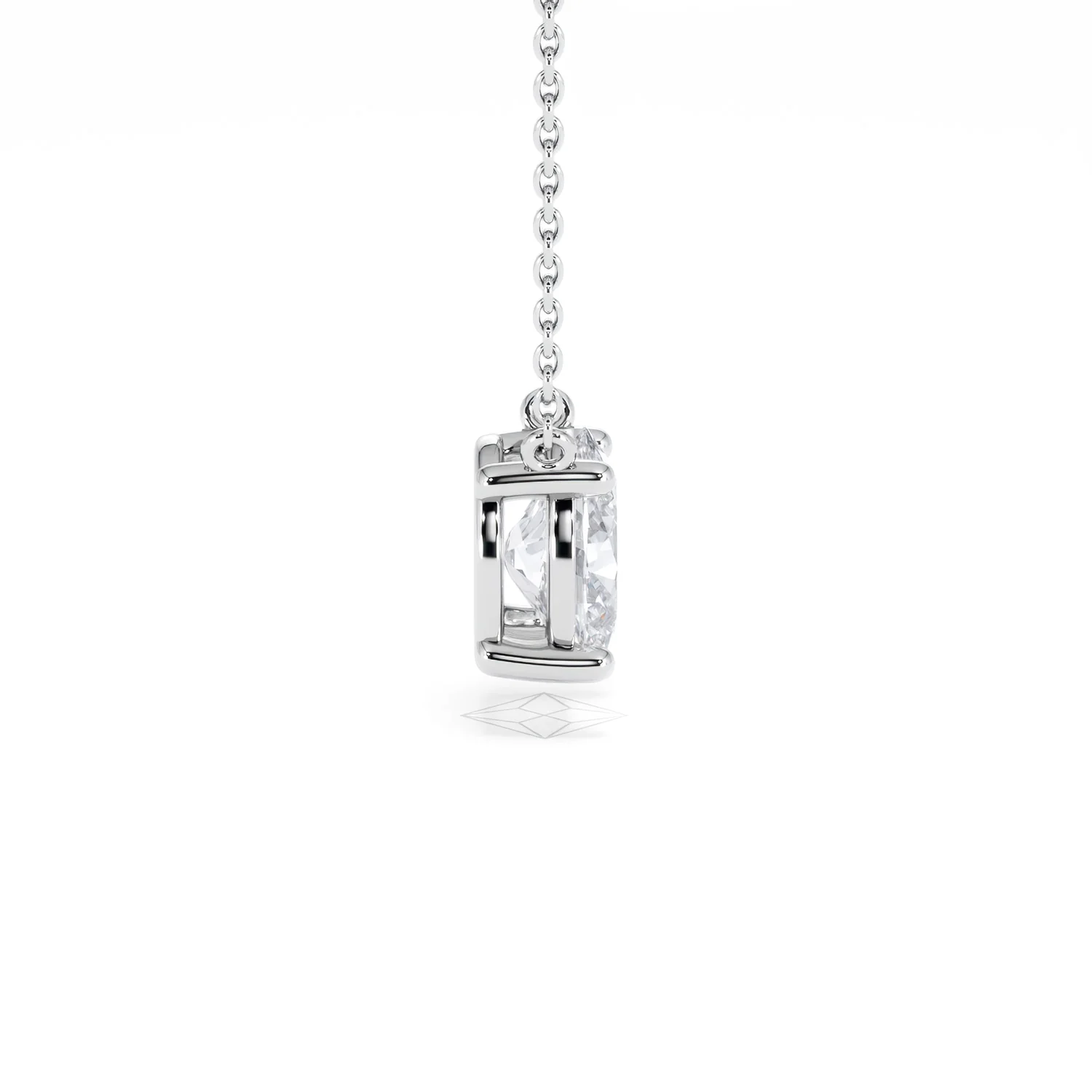 Wanderlust Floating Oval Cut Lab Diamond Solitaire Necklace 1.50ct H/SI in 9K White Gold - Image 30