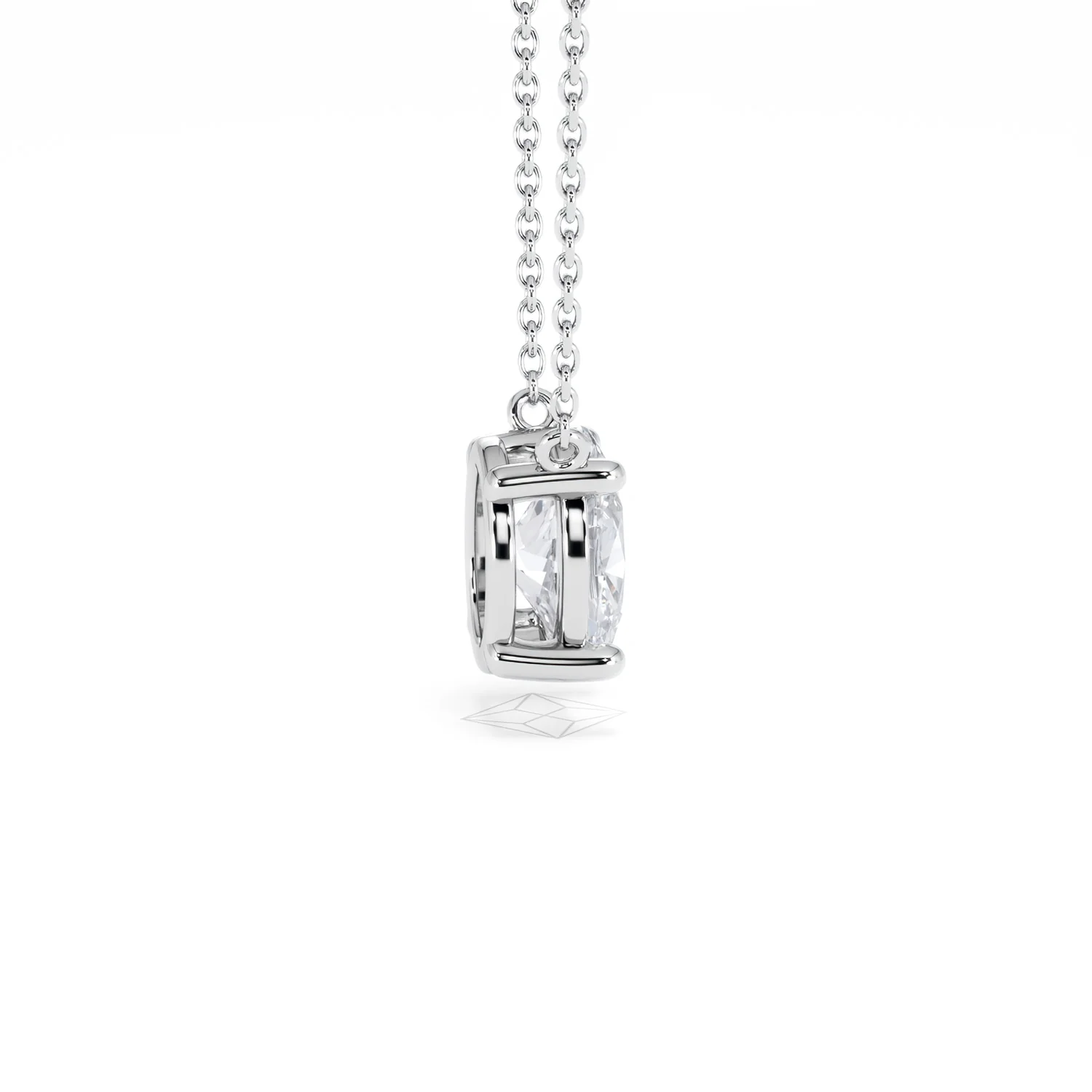 Wanderlust Floating Oval Cut Lab Diamond Solitaire Necklace 1.50ct H/SI in 9K White Gold - Image 32