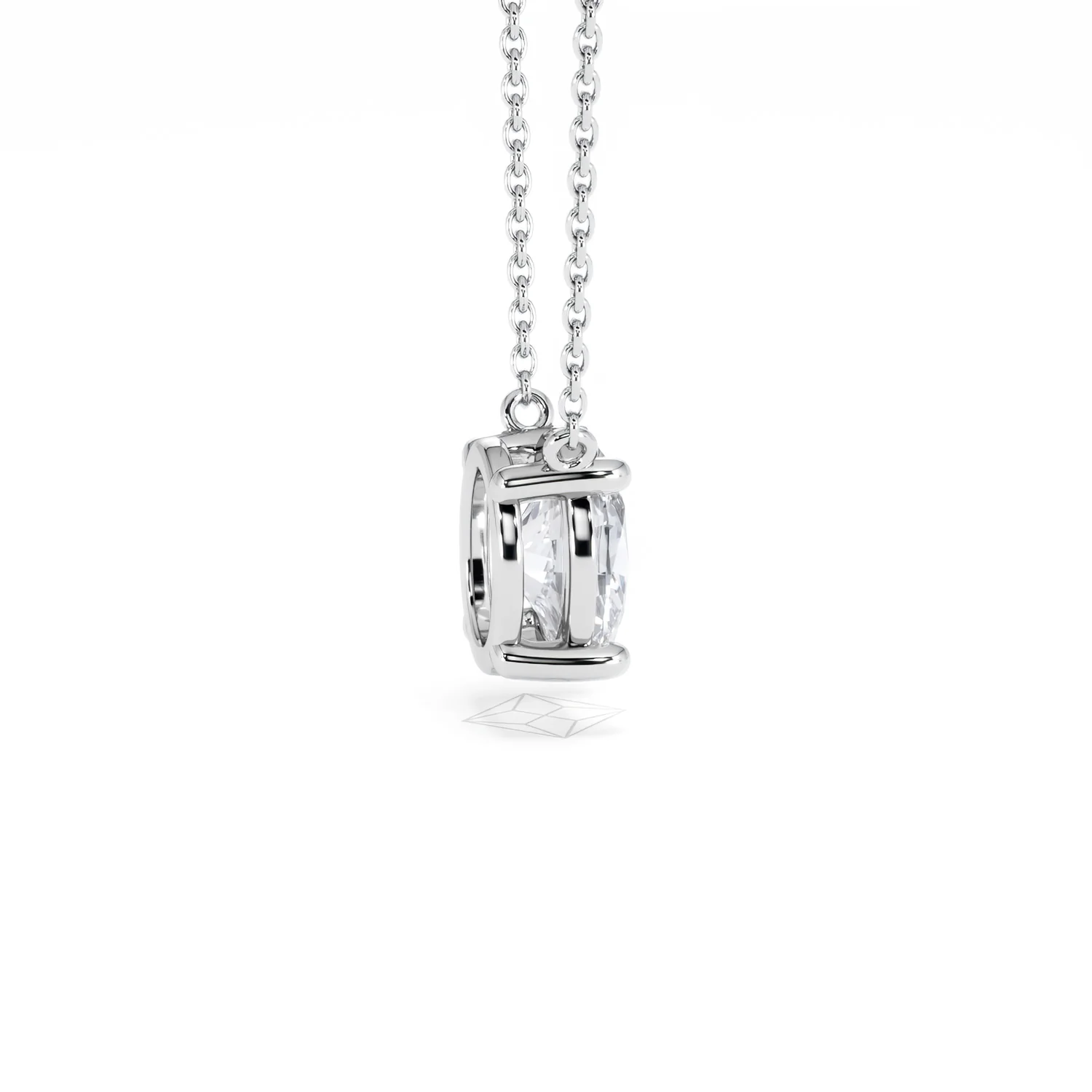 Wanderlust Floating Oval Cut Lab Diamond Solitaire Necklace 1.50ct H/SI in 9K White Gold - Image 33