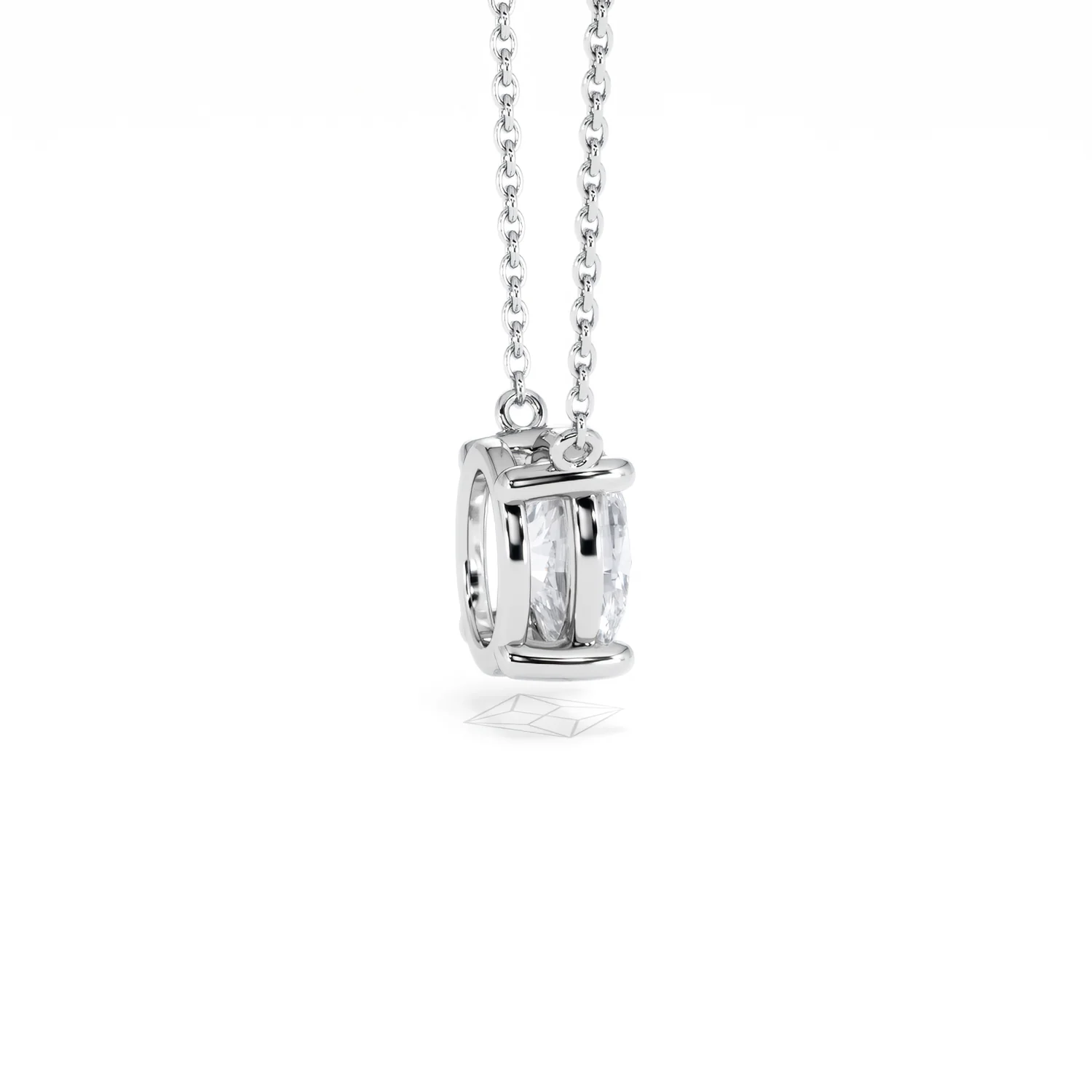 Wanderlust Floating Oval Cut Lab Diamond Solitaire Necklace 1.50ct H/SI in 9K White Gold - Image 34