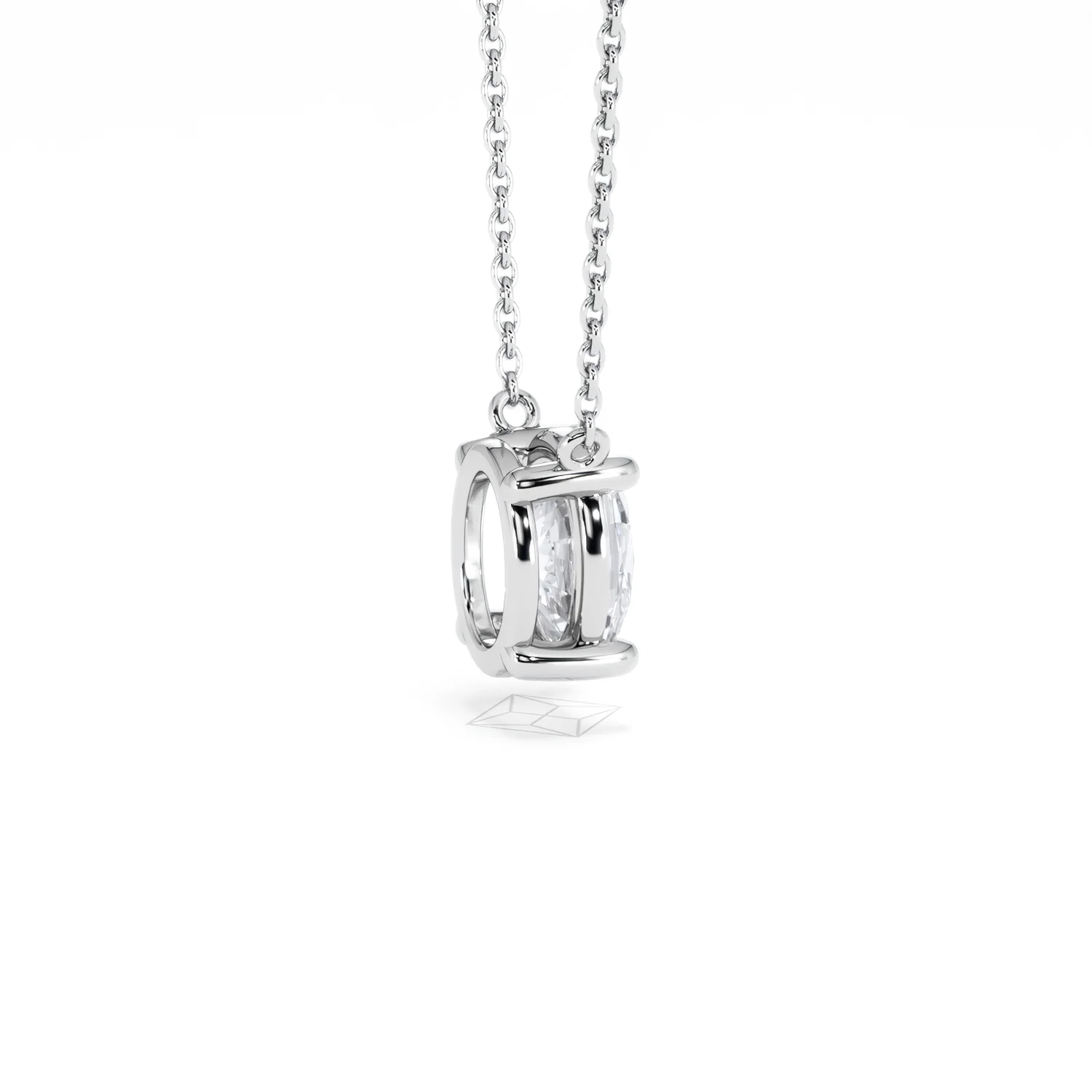 Wanderlust Floating Oval Cut Lab Diamond Solitaire Necklace 1.50ct H/SI in 9K White Gold - Image 35