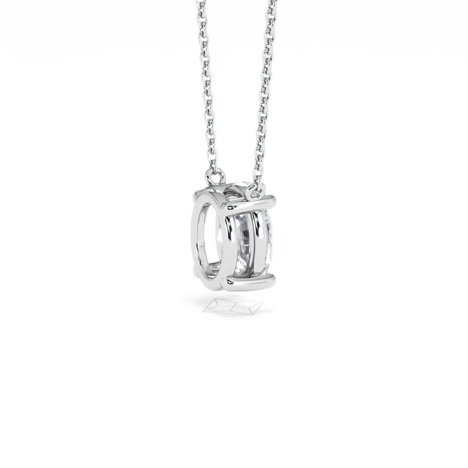Wanderlust Floating Oval Cut Lab Diamond Solitaire Necklace 1.50ct H/SI in 9K White Gold - Image 37