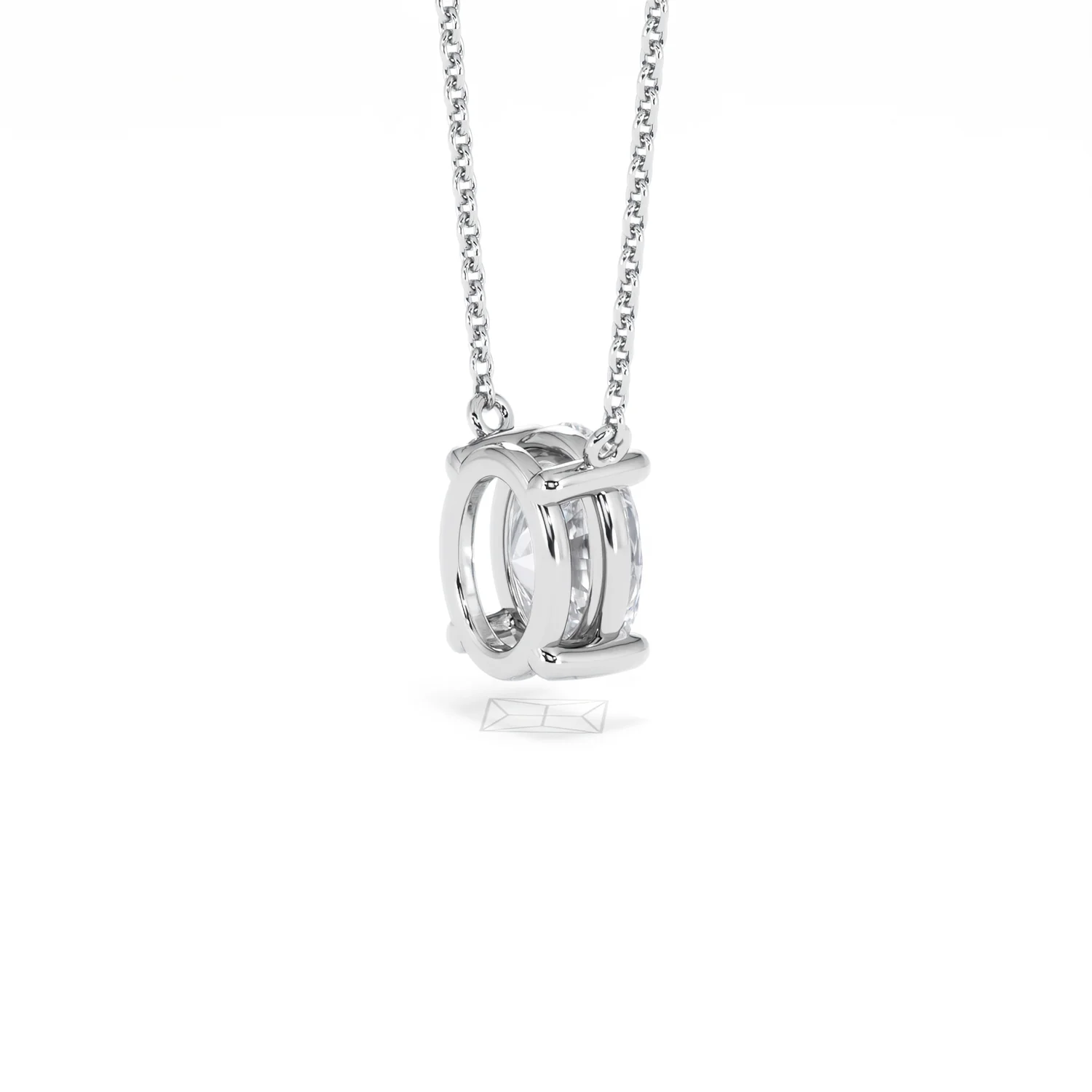 Wanderlust Floating Oval Cut Lab Diamond Solitaire Necklace 1.50ct H/SI in 9K White Gold - Image 39