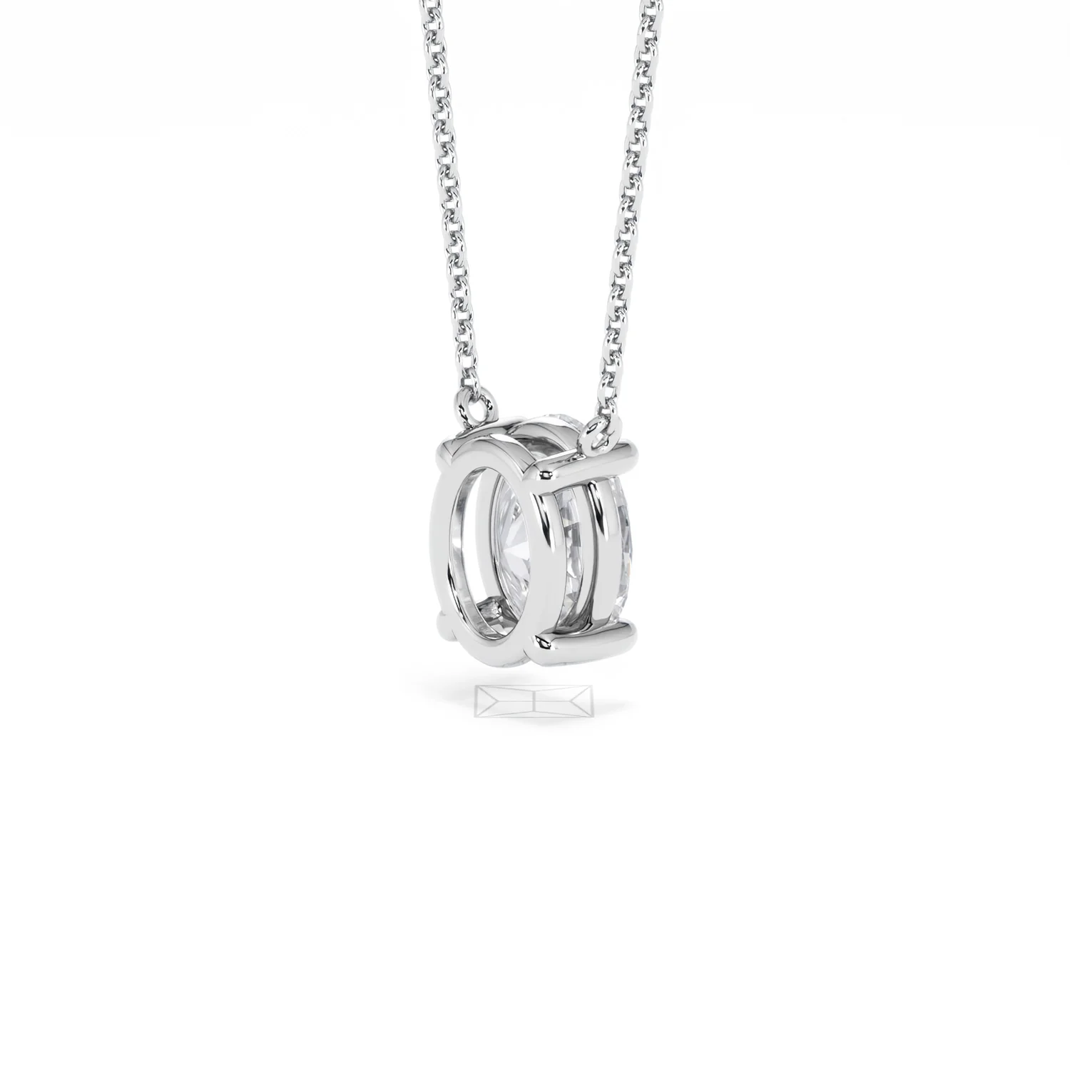 Wanderlust Floating Oval Cut Lab Diamond Solitaire Necklace 1.50ct H/SI in 9K White Gold - Image 40