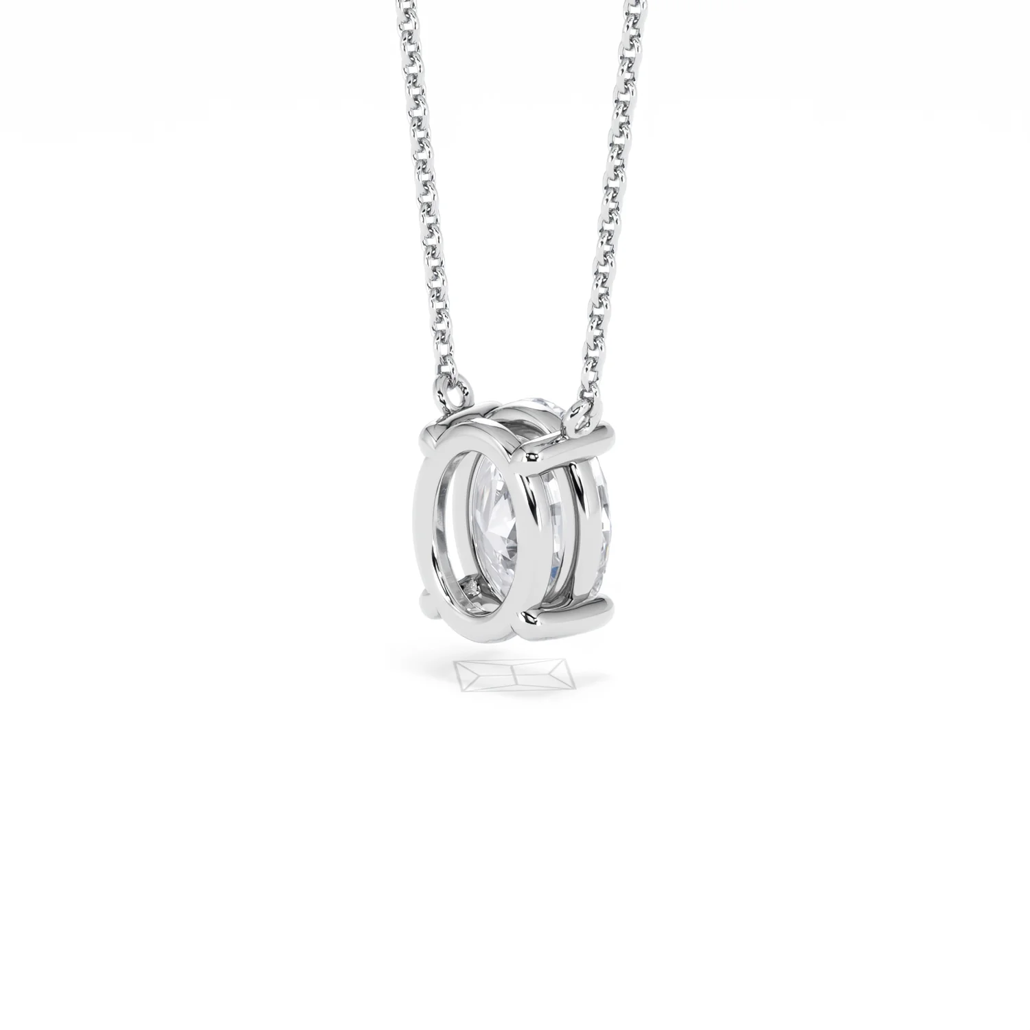 Wanderlust Floating Oval Cut Lab Diamond Solitaire Necklace 1.50ct H/SI in 9K White Gold - Image 41