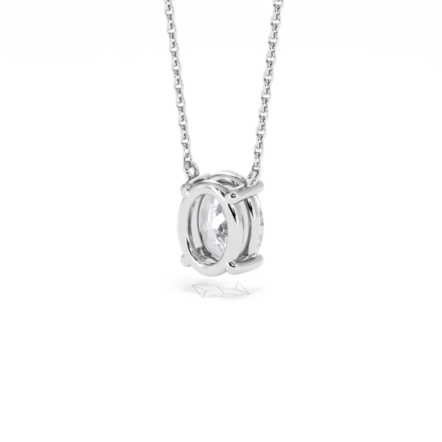Wanderlust Floating Oval Cut Lab Diamond Solitaire Necklace 1.50ct H/SI in 9K White Gold - Image 43