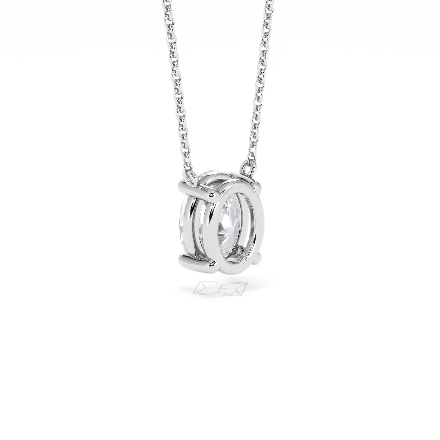 Wanderlust Floating Oval Cut Lab Diamond Solitaire Necklace 1.50ct H/SI in 9K White Gold - Image 58