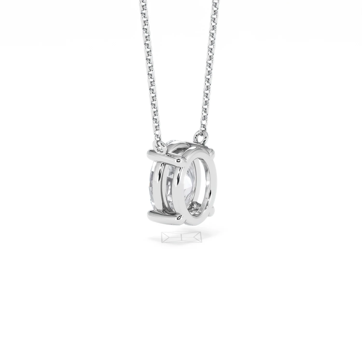 Wanderlust Floating Oval Cut Lab Diamond Solitaire Necklace 1.50ct H/SI in 9K White Gold - Image 60