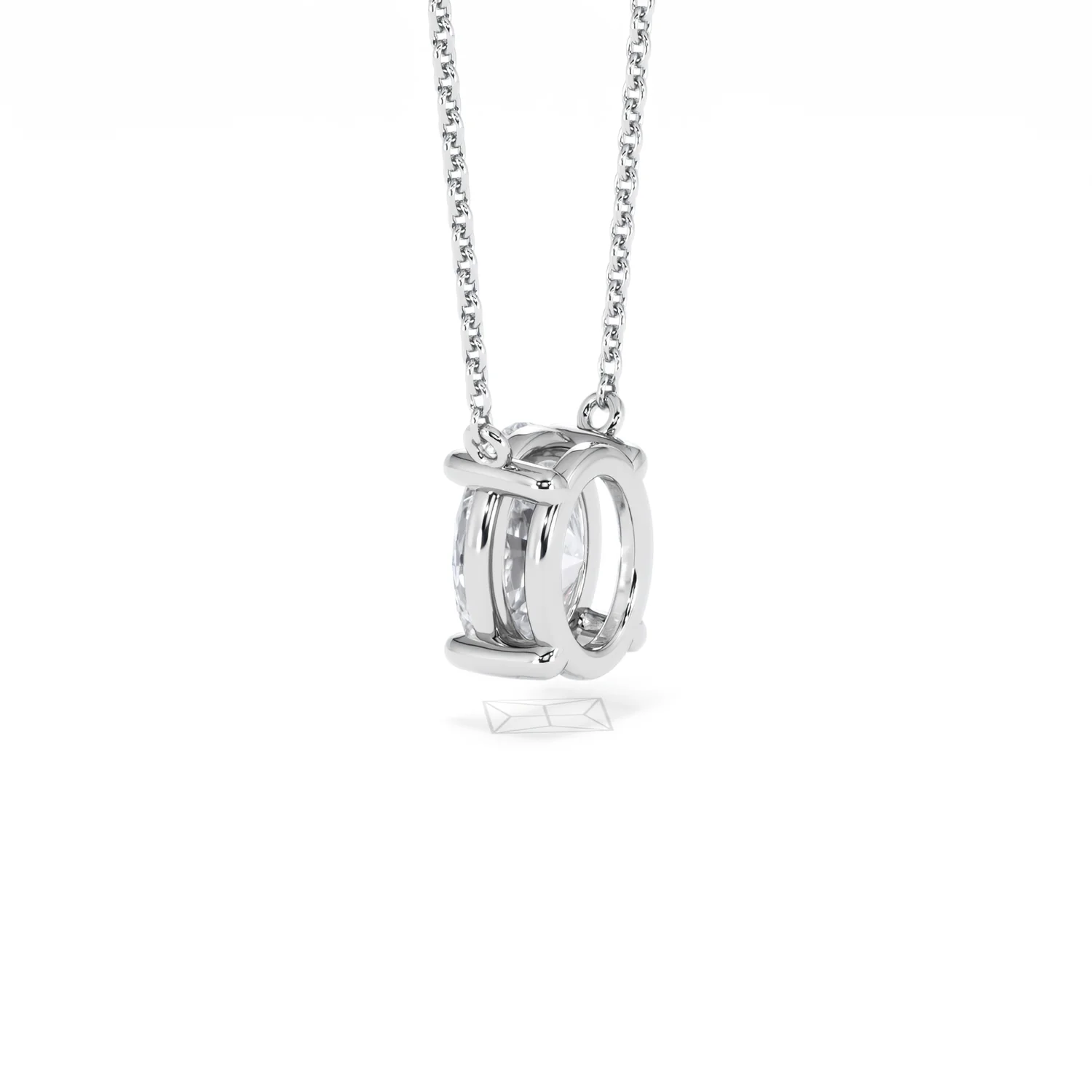 Wanderlust Floating Oval Cut Lab Diamond Solitaire Necklace 1.50ct H/SI in 9K White Gold - Image 61