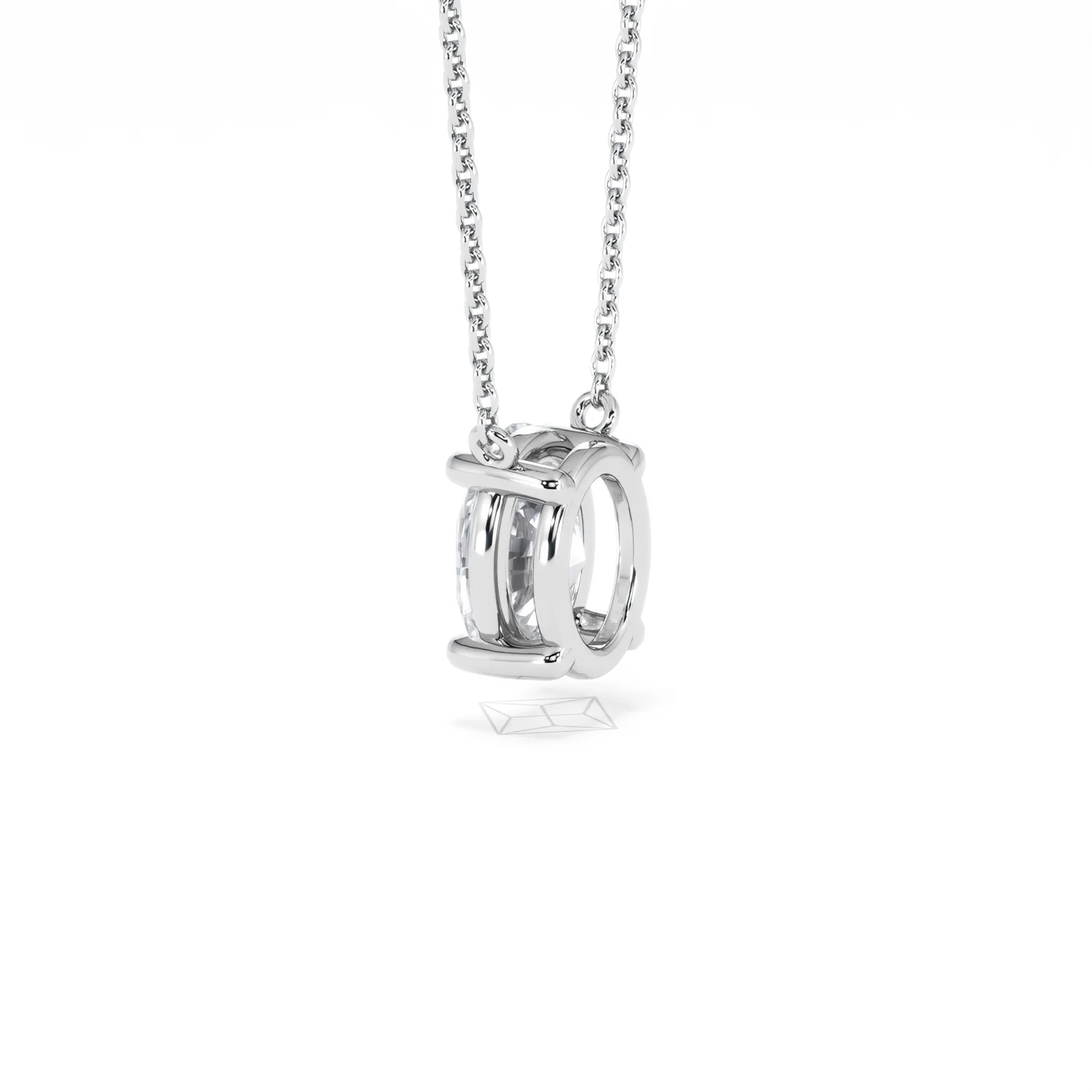 Wanderlust Floating Oval Cut Lab Diamond Solitaire Necklace 1.50ct H/SI in 9K White Gold - Image 62