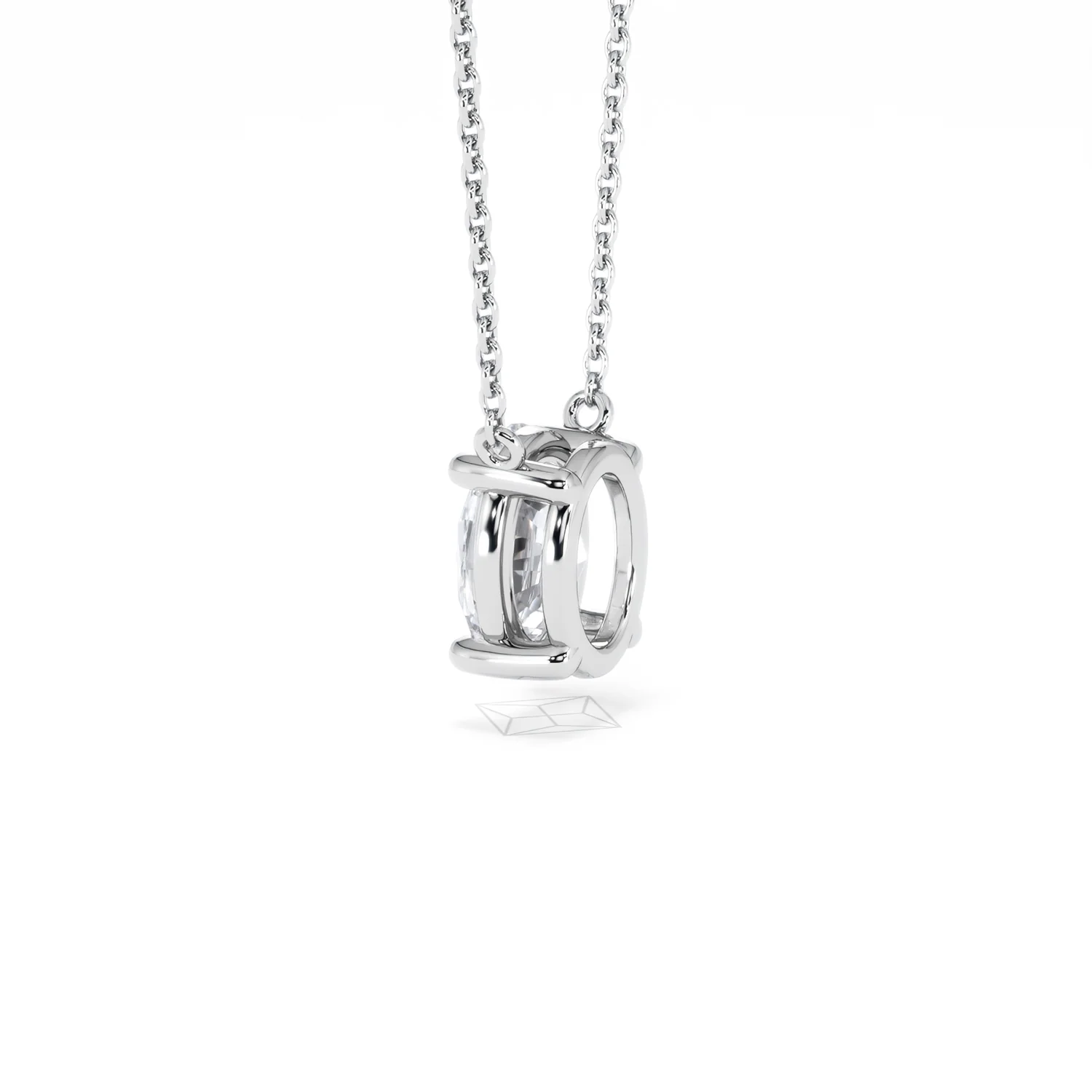 Wanderlust Floating Oval Cut Lab Diamond Solitaire Necklace 1.50ct H/SI in 9K White Gold - Image 63