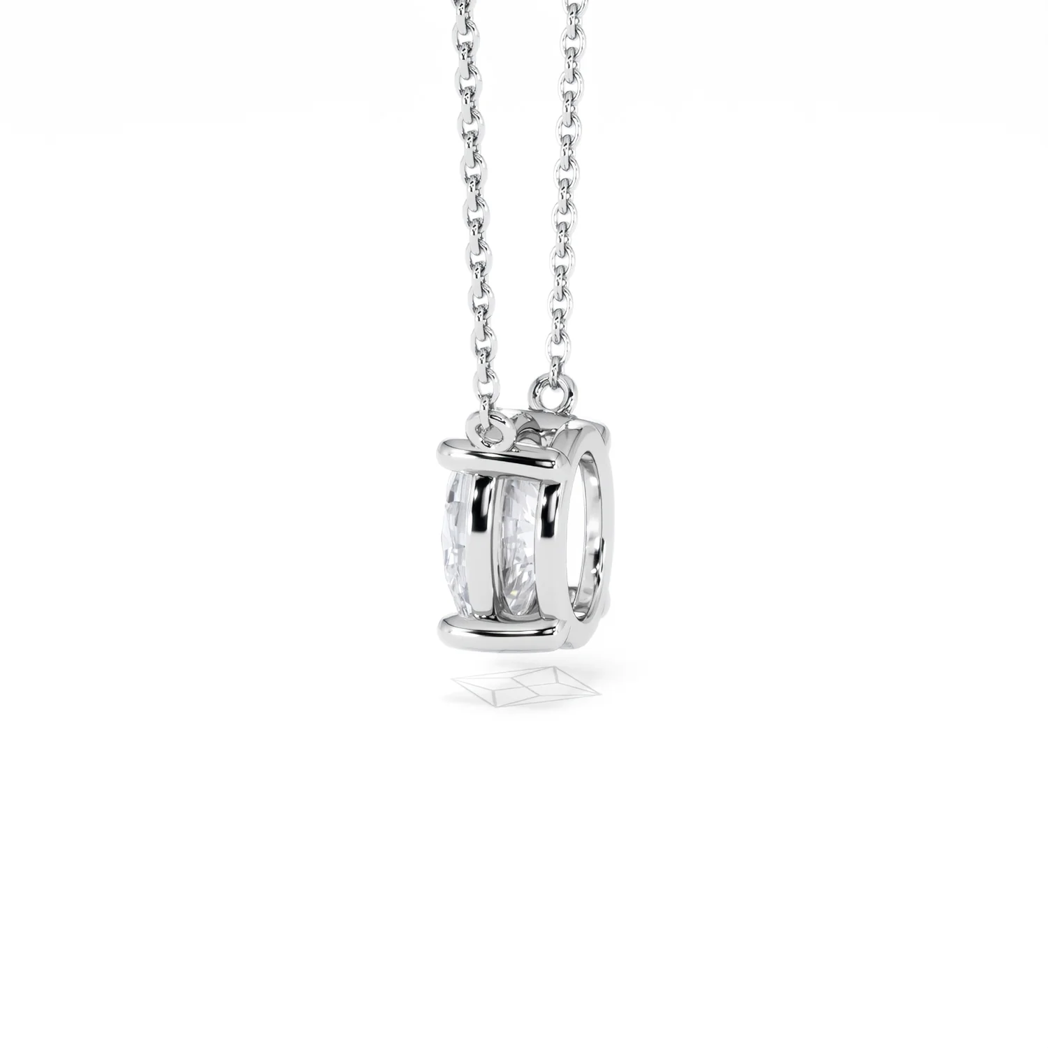 Wanderlust Floating Oval Cut Lab Diamond Solitaire Necklace 1.50ct H/SI in 9K White Gold - Image 65