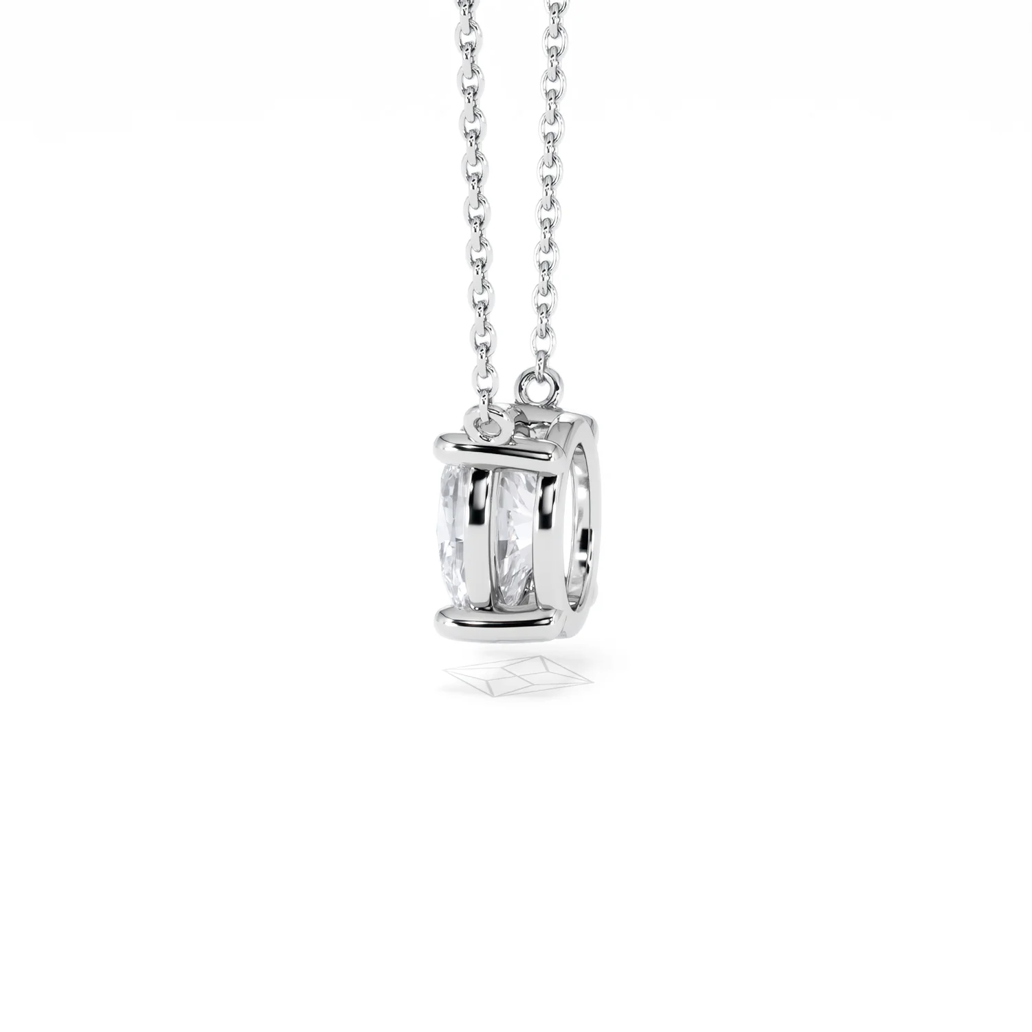 Wanderlust Floating Oval Cut Lab Diamond Solitaire Necklace 1.50ct H/SI in 9K White Gold - Image 66