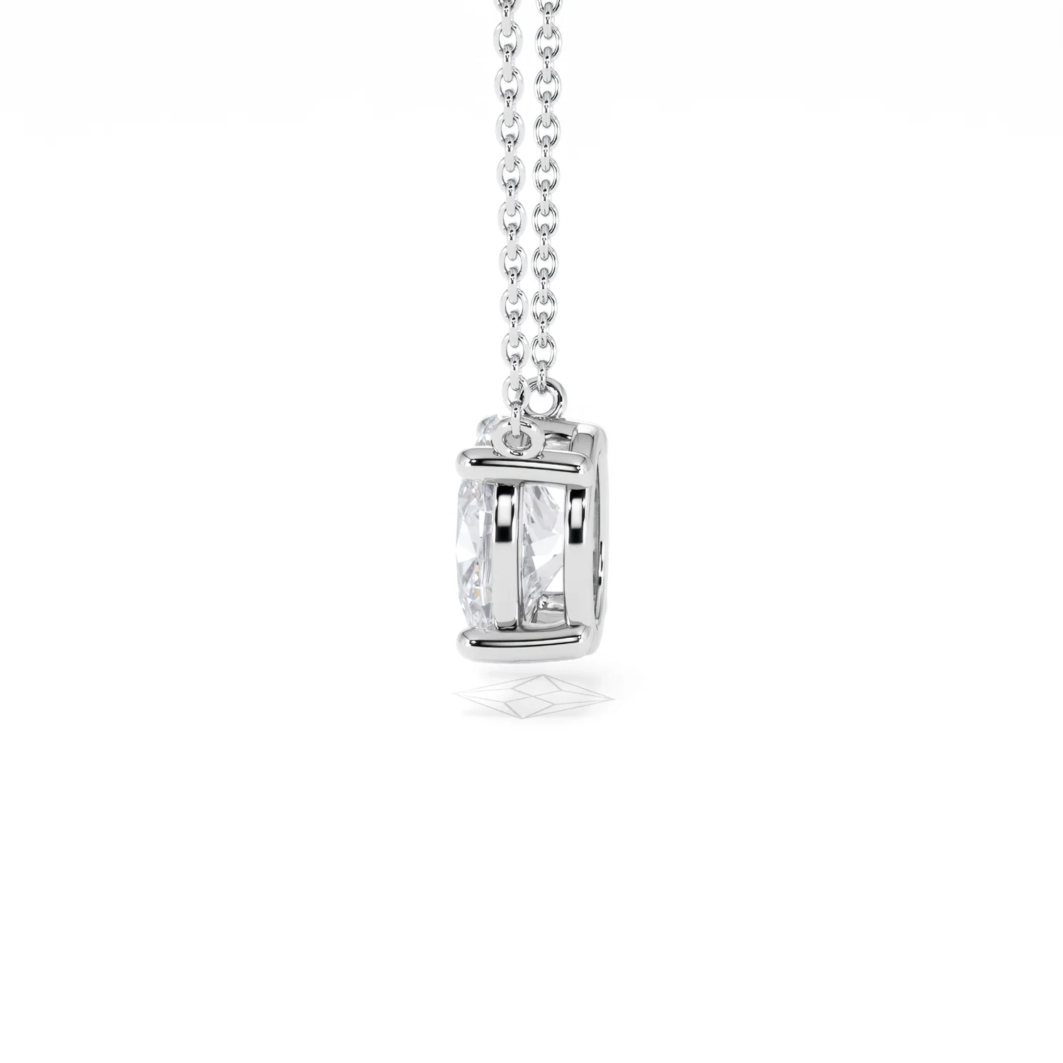 Wanderlust Floating Oval Cut Lab Diamond Solitaire Necklace 1.50ct H/SI in 9K White Gold - Image 68