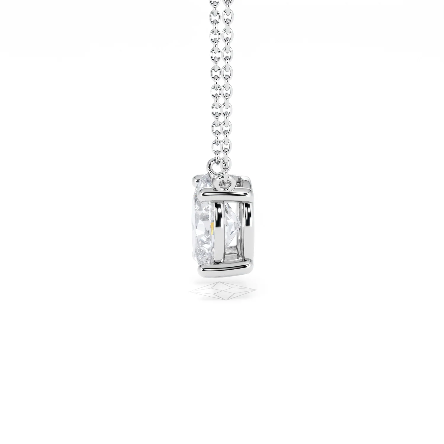 Wanderlust Floating Oval Cut Lab Diamond Solitaire Necklace 1.50ct H/SI in 9K White Gold - Image 71