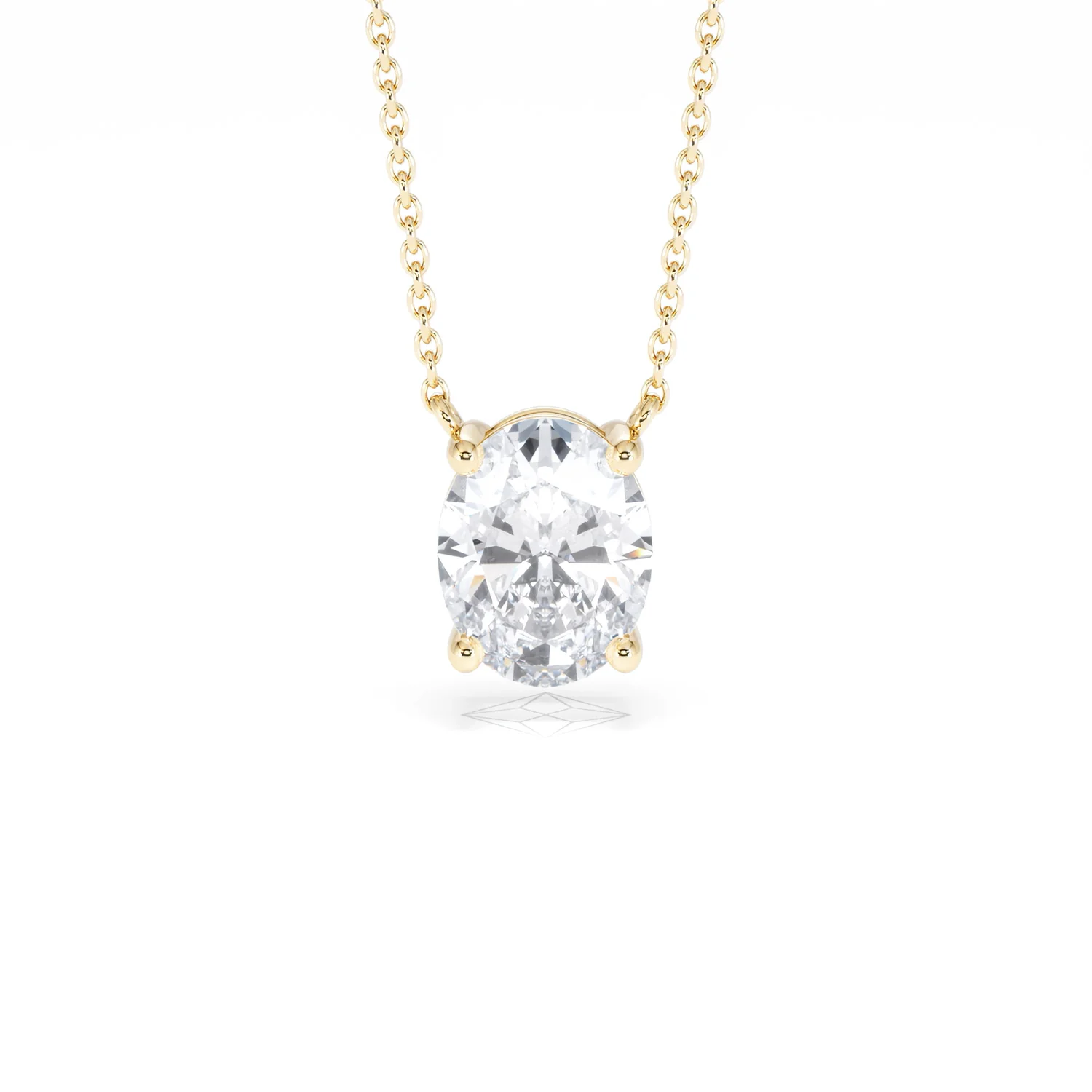 Wanderlust Floating Oval Cut Lab Diamond Solitaire Necklace 2.00ct H/SI in 9K Gold - Image 10