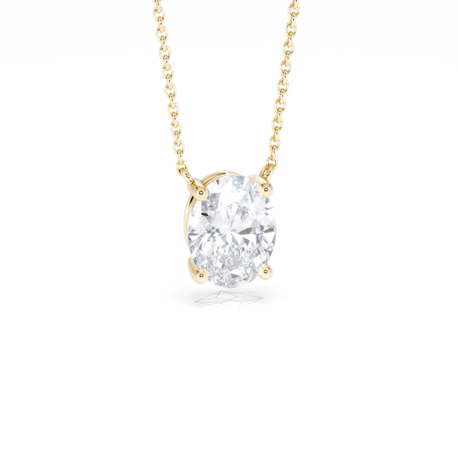 Wanderlust Floating Oval Cut Lab Diamond Solitaire Necklace 2.00ct H/SI in 9K Gold - Image 13