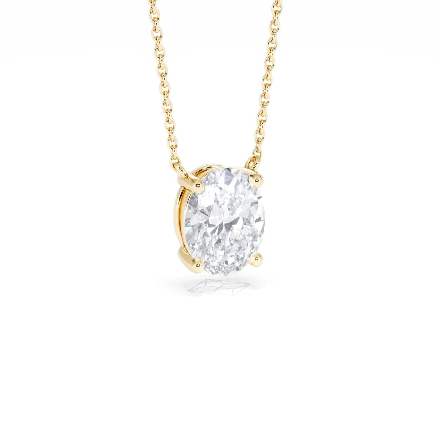 Wanderlust Floating Oval Cut Lab Diamond Solitaire Necklace 2.00ct H/SI in 9K Gold - Image 15