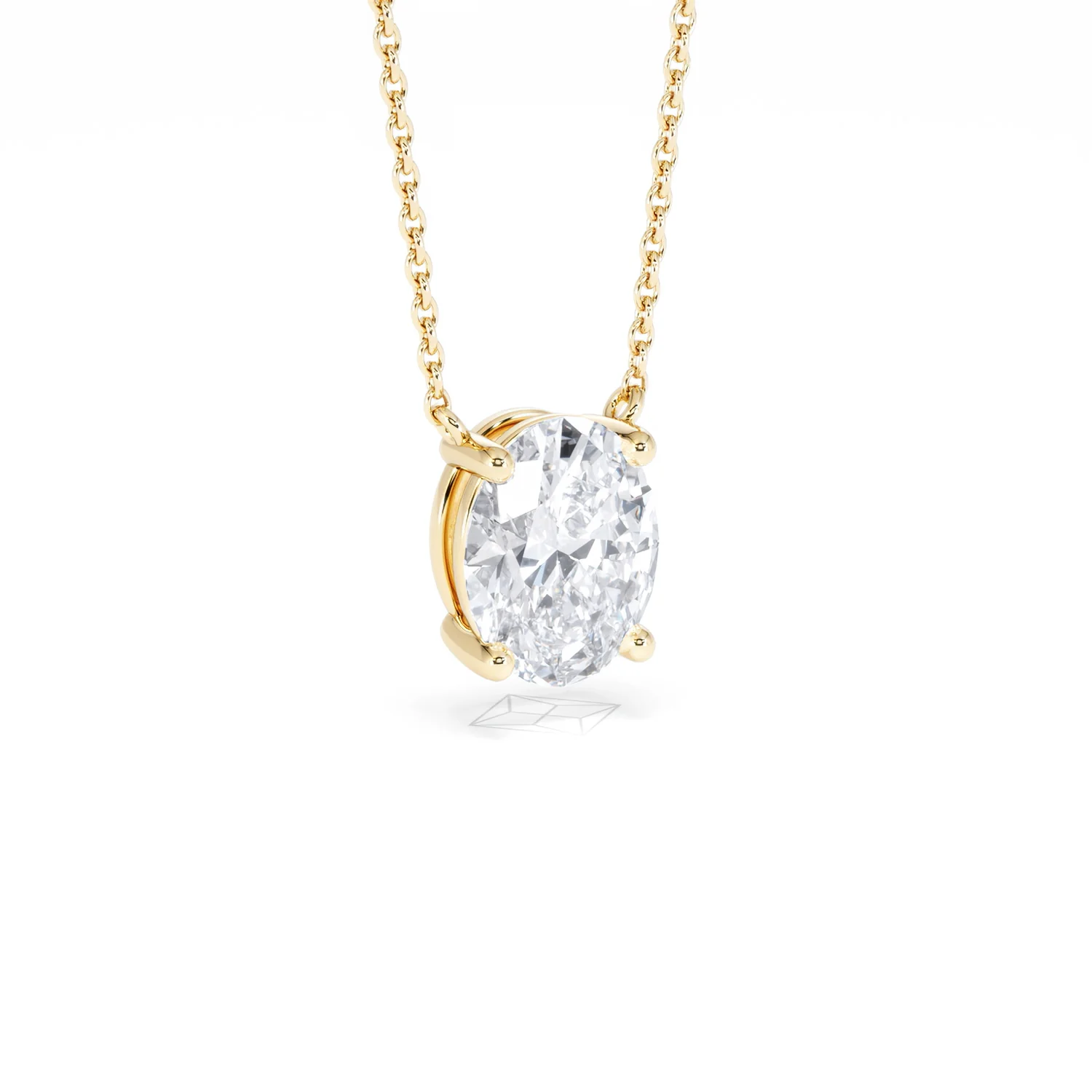 Wanderlust Floating Oval Cut Lab Diamond Solitaire Necklace 2.00ct H/SI in 9K Gold - Image 16