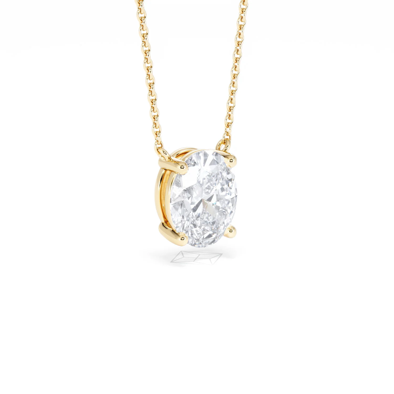Wanderlust Floating Oval Cut Lab Diamond Solitaire Necklace 2.00ct H/SI in 9K Gold - Image 17