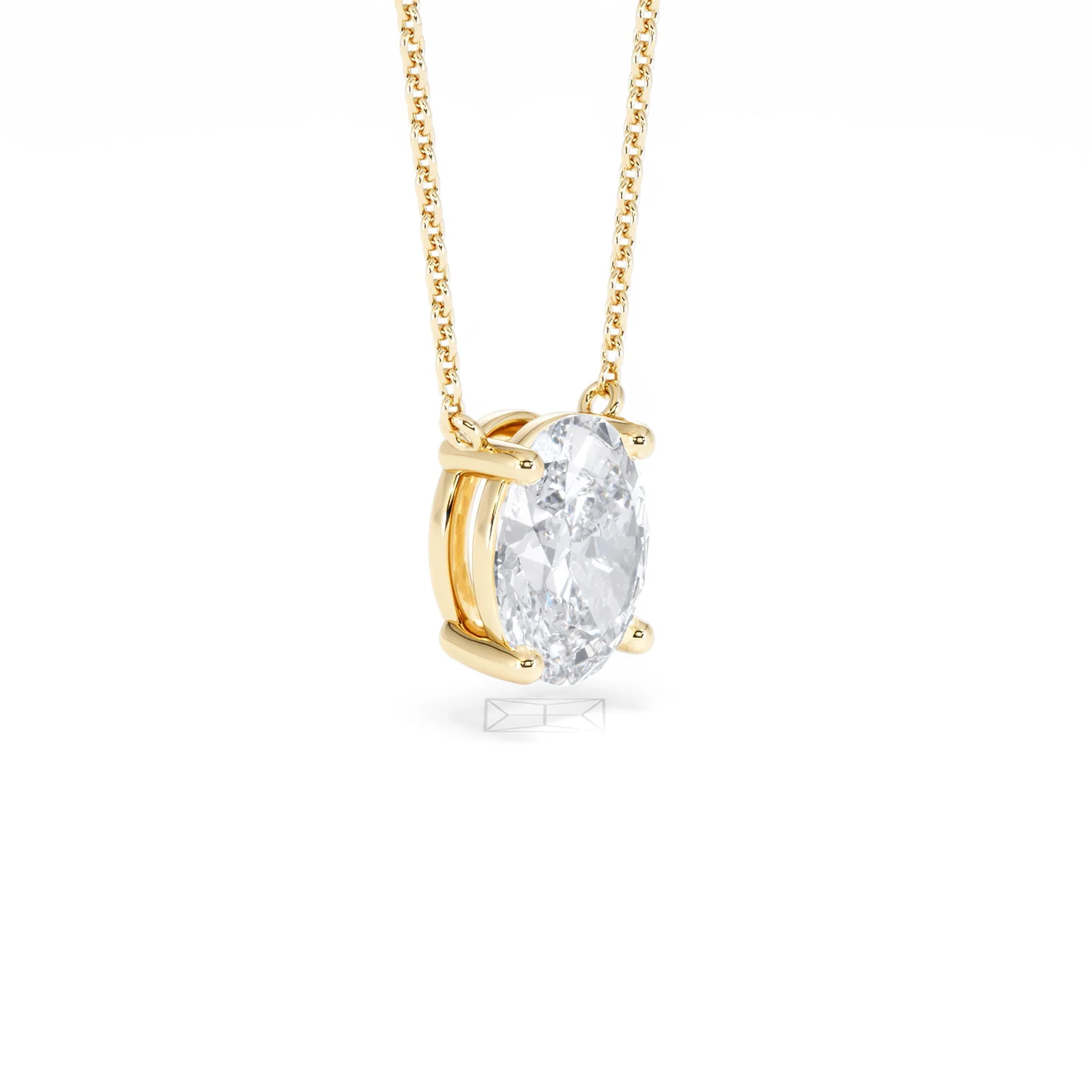 Wanderlust Floating Oval Cut Lab Diamond Solitaire Necklace 2.00ct H/SI in 9K Gold - Image 20