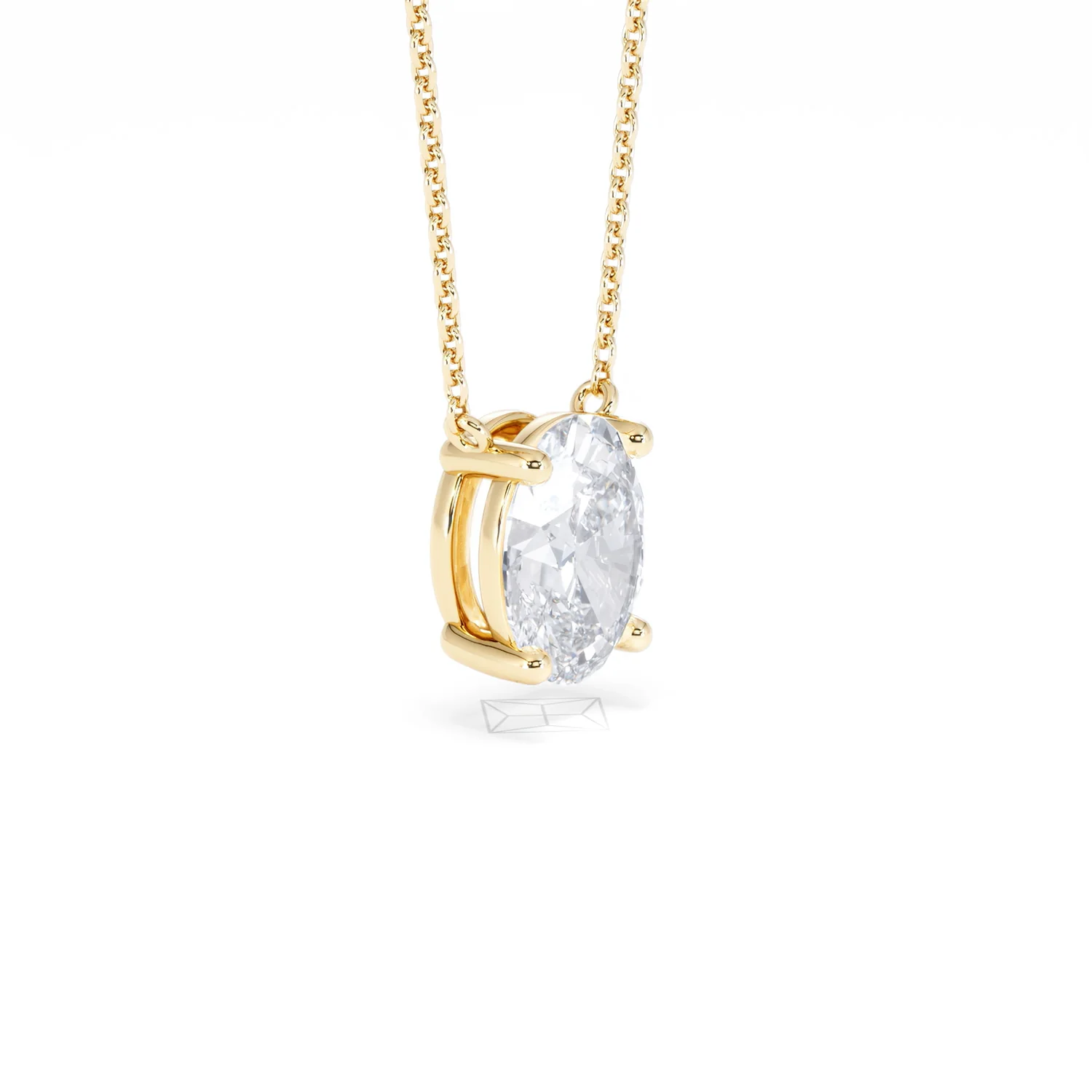 Wanderlust Floating Oval Cut Lab Diamond Solitaire Necklace 2.00ct H/SI in 9K Gold - Image 21