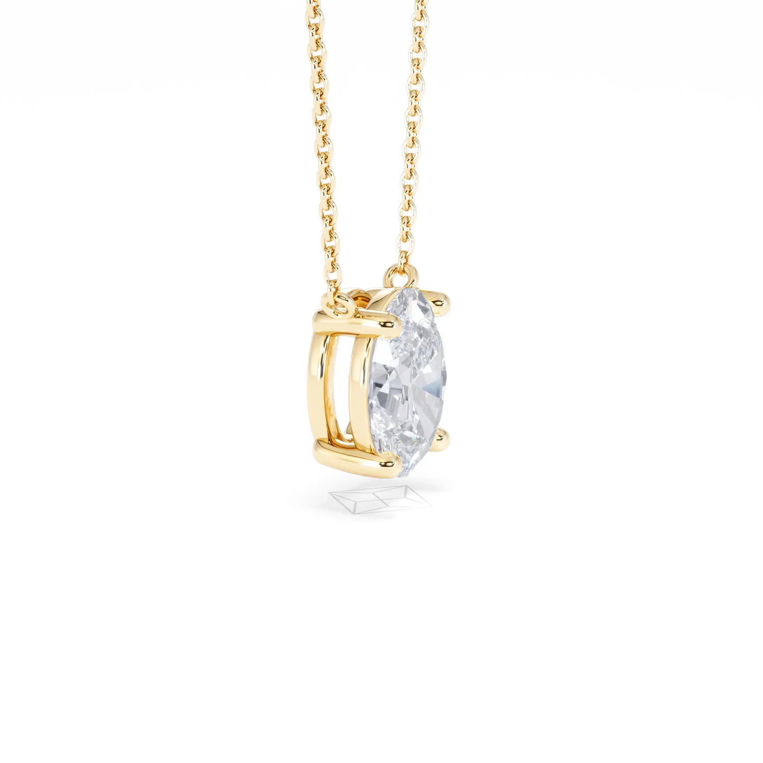 Wanderlust Floating Oval Cut Lab Diamond Solitaire Necklace 2.00ct H/SI in 9K Gold - Image 24