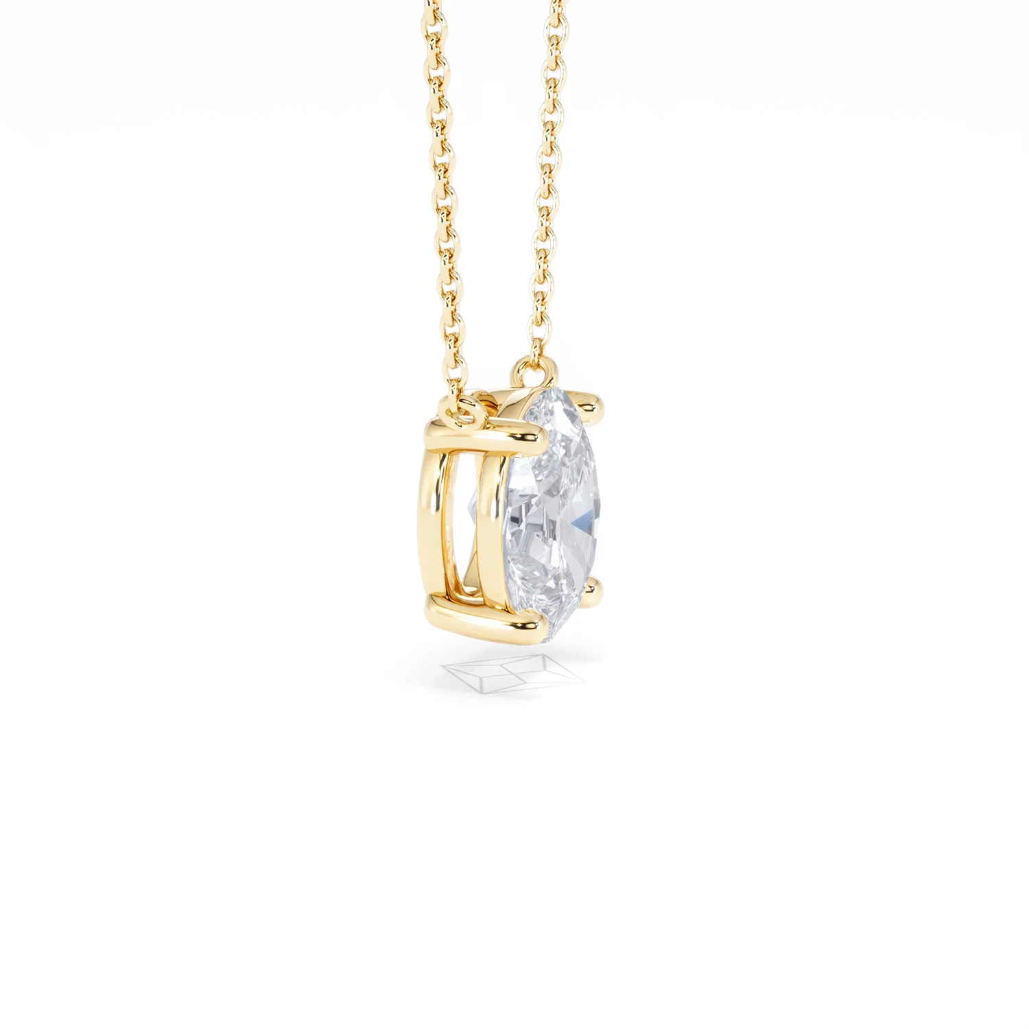 Wanderlust Floating Oval Cut Lab Diamond Solitaire Necklace 2.00ct H/SI in 9K Gold - Image 25