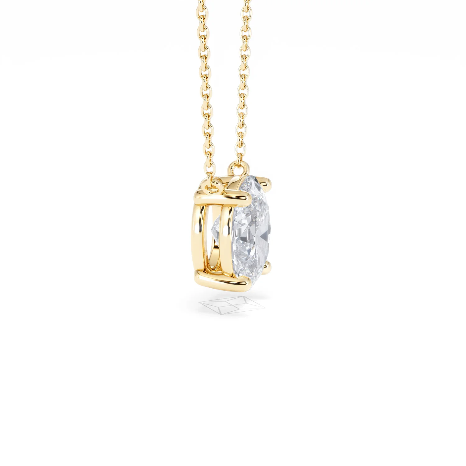 Wanderlust Floating Oval Cut Lab Diamond Solitaire Necklace 2.00ct H/SI in 9K Gold - Image 26