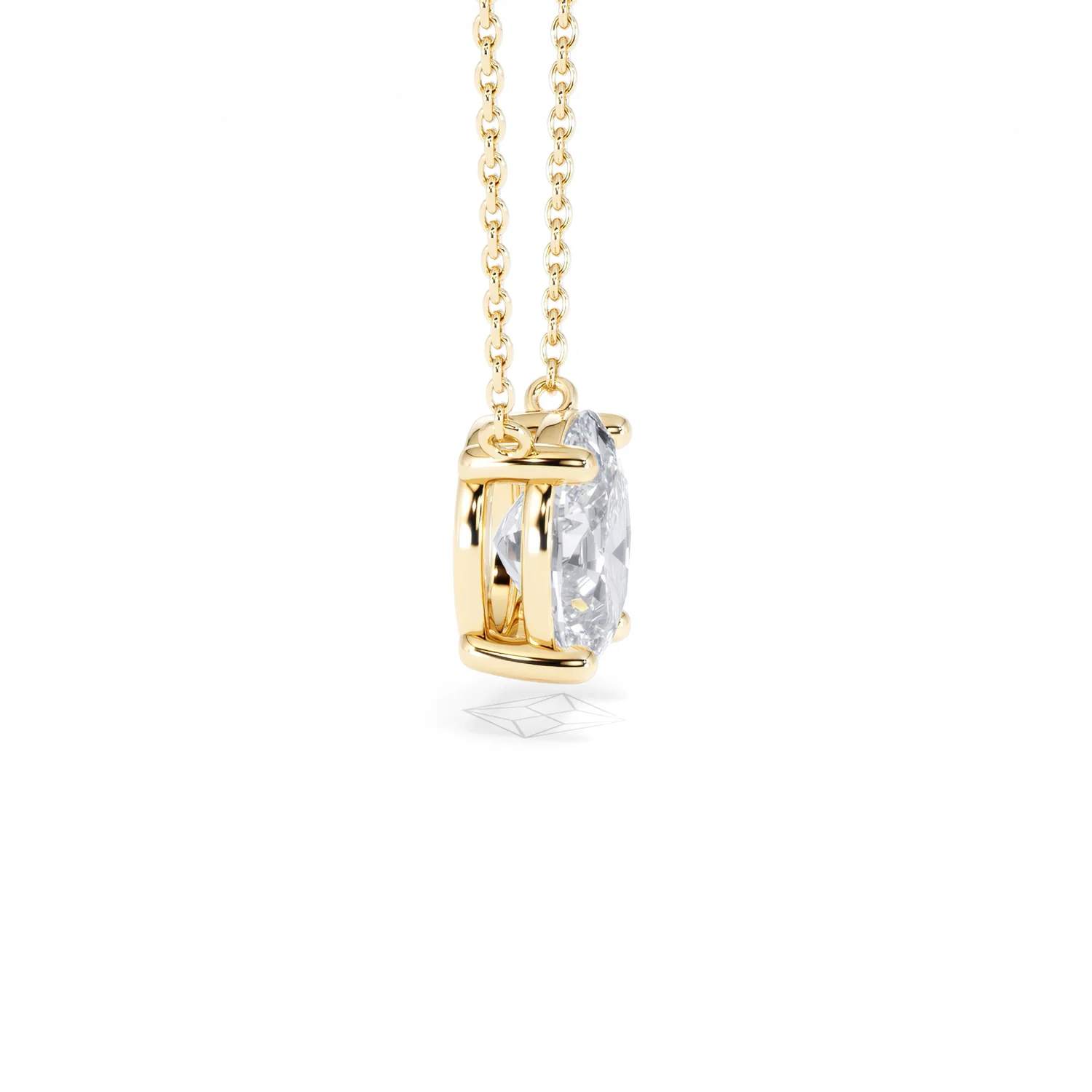 Wanderlust Floating Oval Cut Lab Diamond Solitaire Necklace 2.00ct H/SI in 9K Gold - Image 27