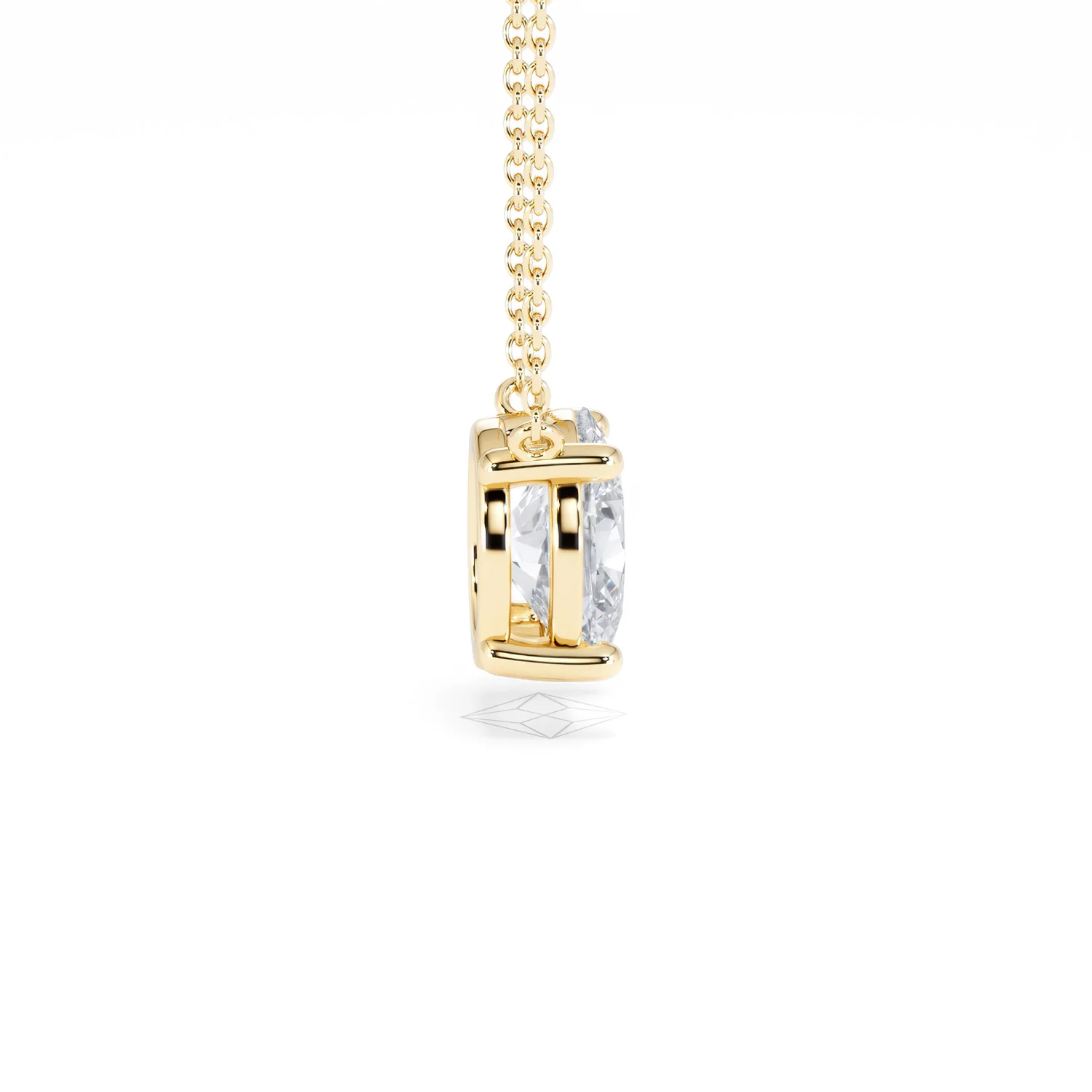 Wanderlust Floating Oval Cut Lab Diamond Solitaire Necklace 2.00ct H/SI in 9K Gold - Image 31
